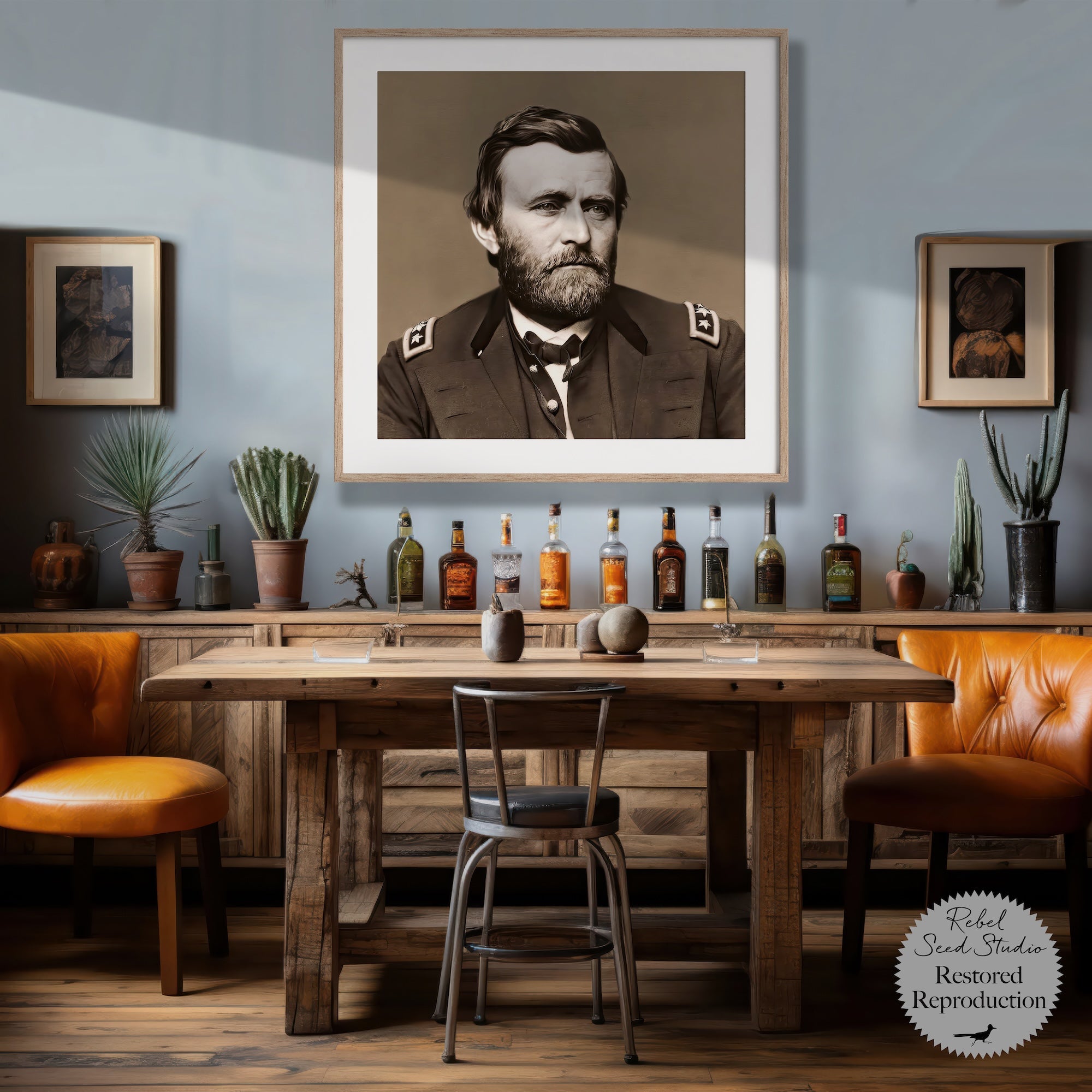 General Ulysses S. Grant Portrait: Vintage Sepia Tone Civil War Era Photograph (Ready-to-Hang Canvas or Ready-to-Frame Fine Art Poster Print)