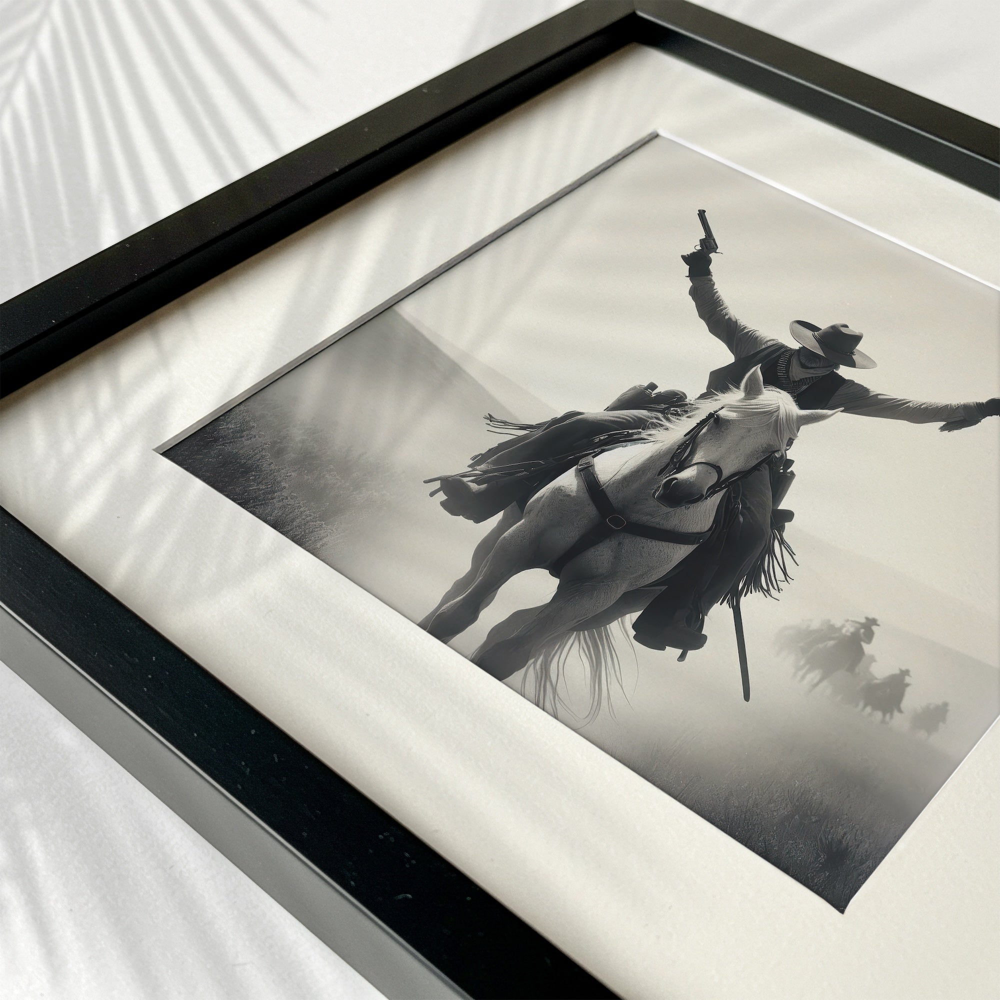 Gunslinger: Vintage Stye Old West Outlaw Black & White Photo Art Print