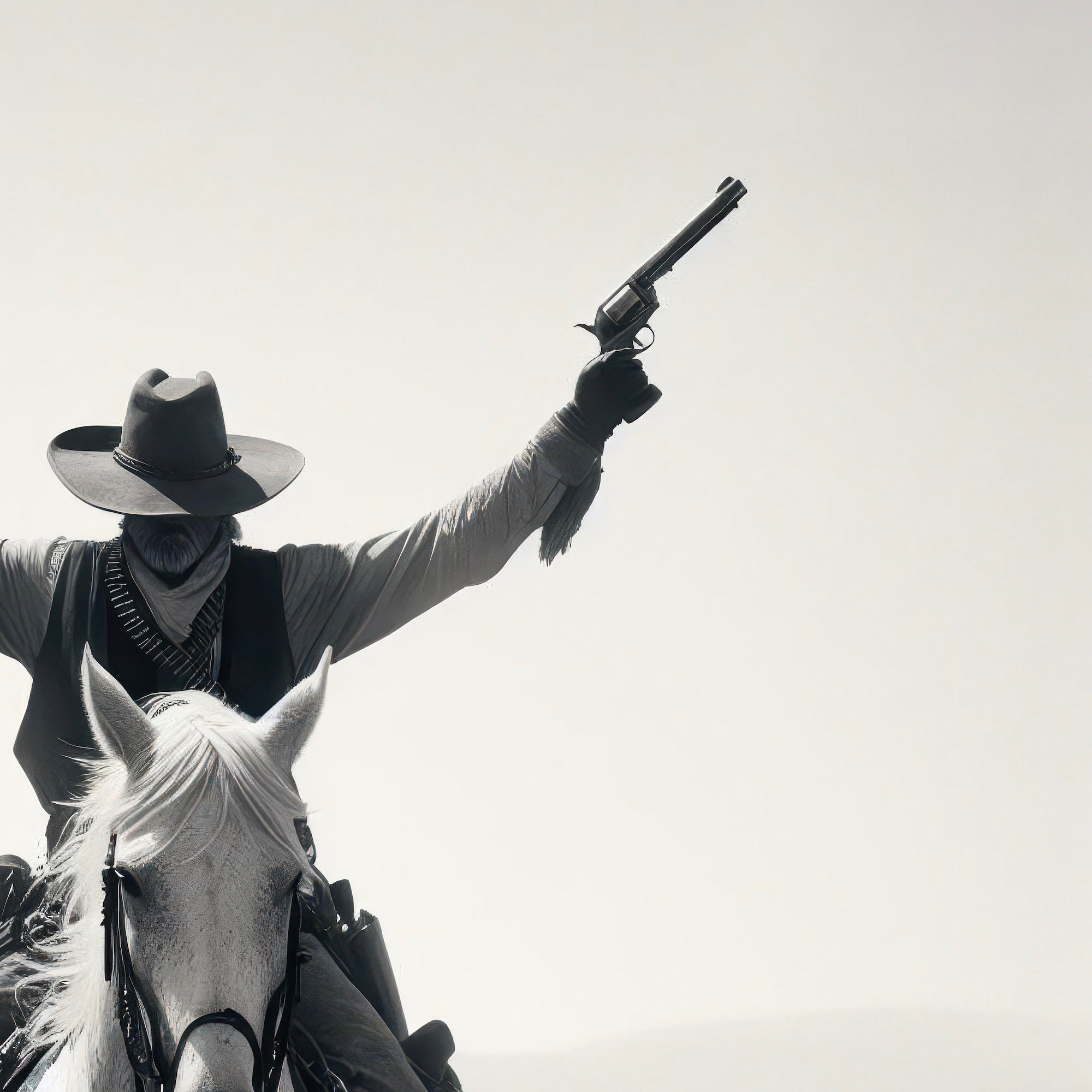 Gunslinger: Vintage Stye Old West Outlaw Black & White Photograph (Art Print)