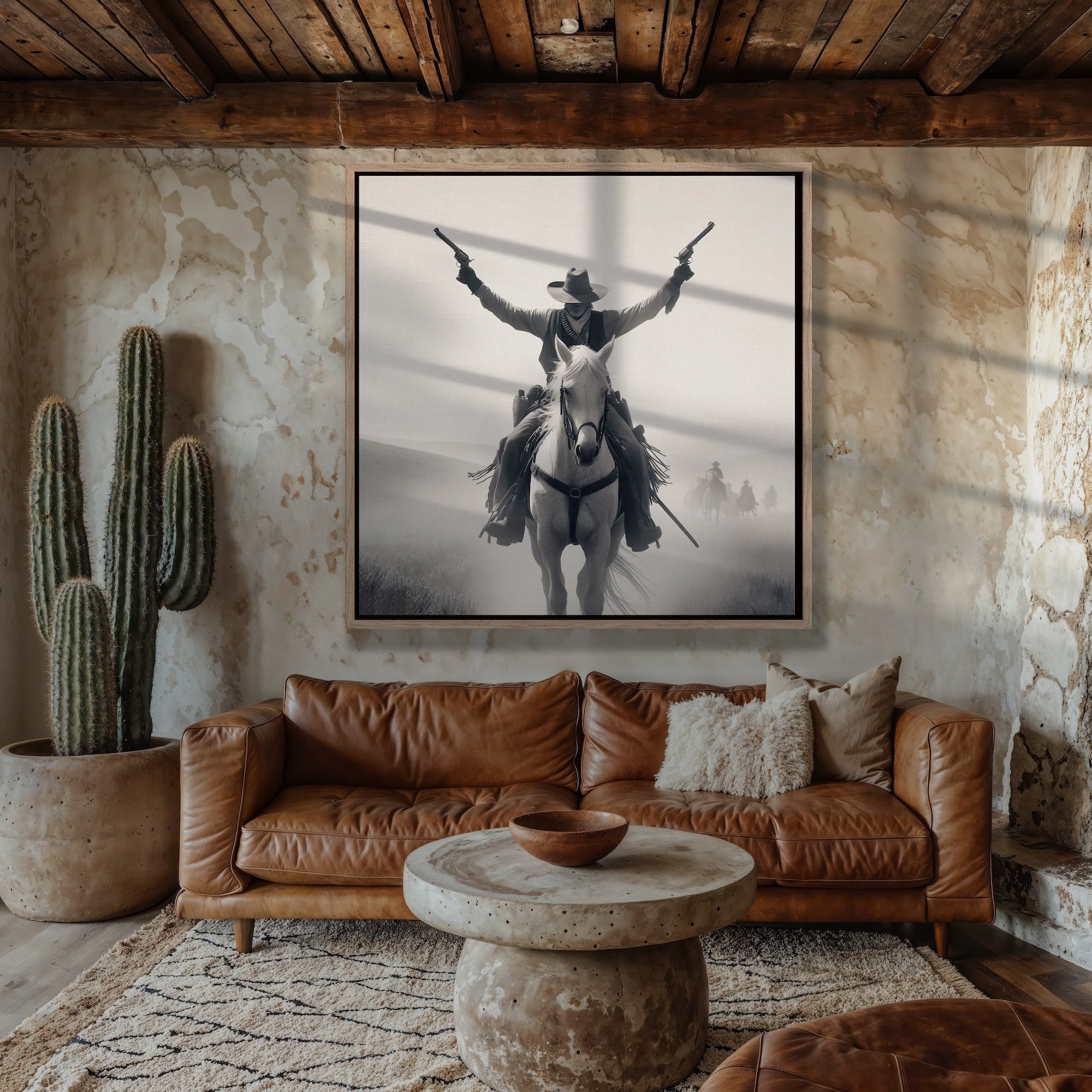 Gunslinger: Vintage Stye Old West Outlaw Black & White Photograph (Art Print)