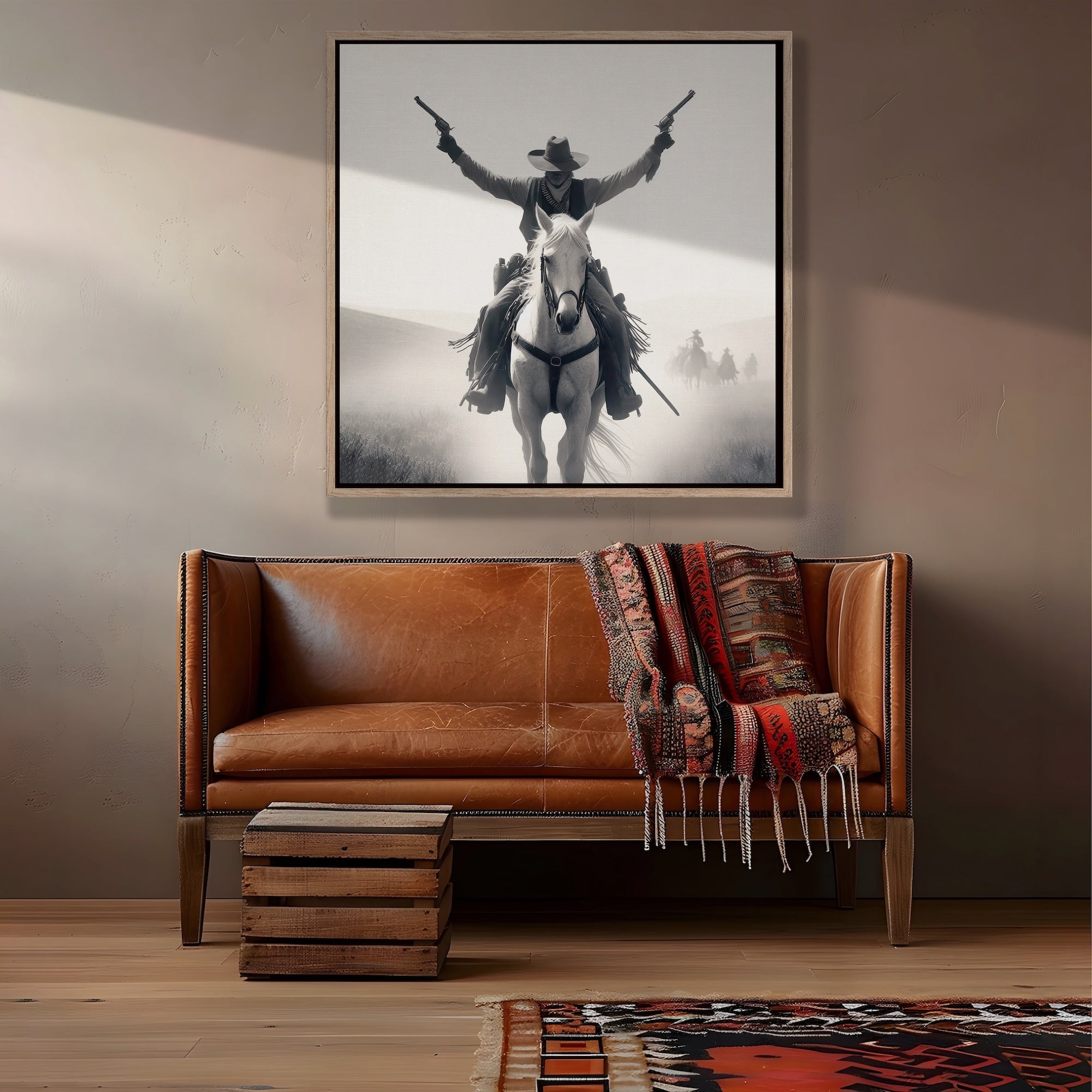 Gunslinger: Vintage Stye Old West Outlaw Black & White Photograph (Art Print)