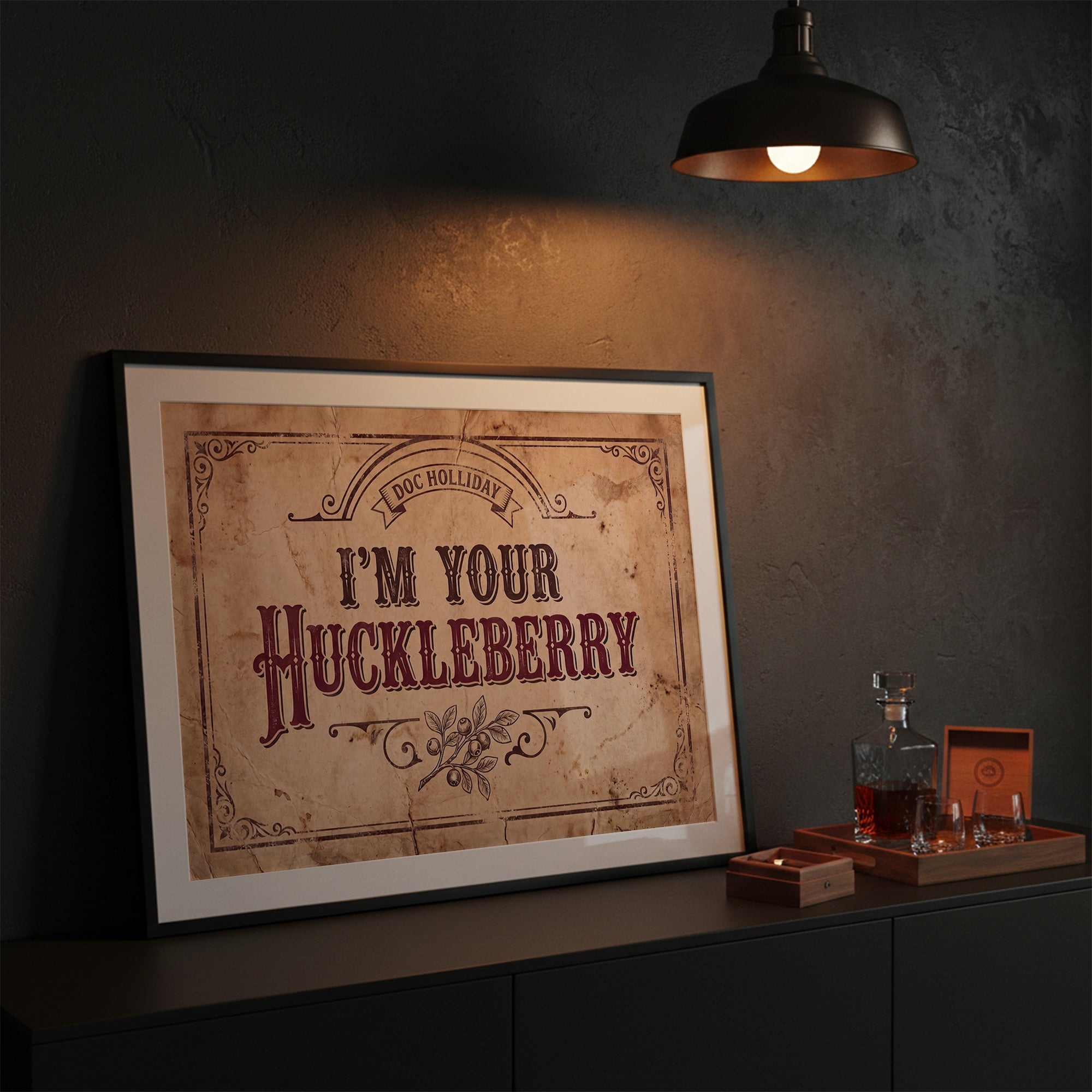 I'm Your Huckleberry: Doc Holliday Tombstone Movie Quote - Vintage Old West Art Print