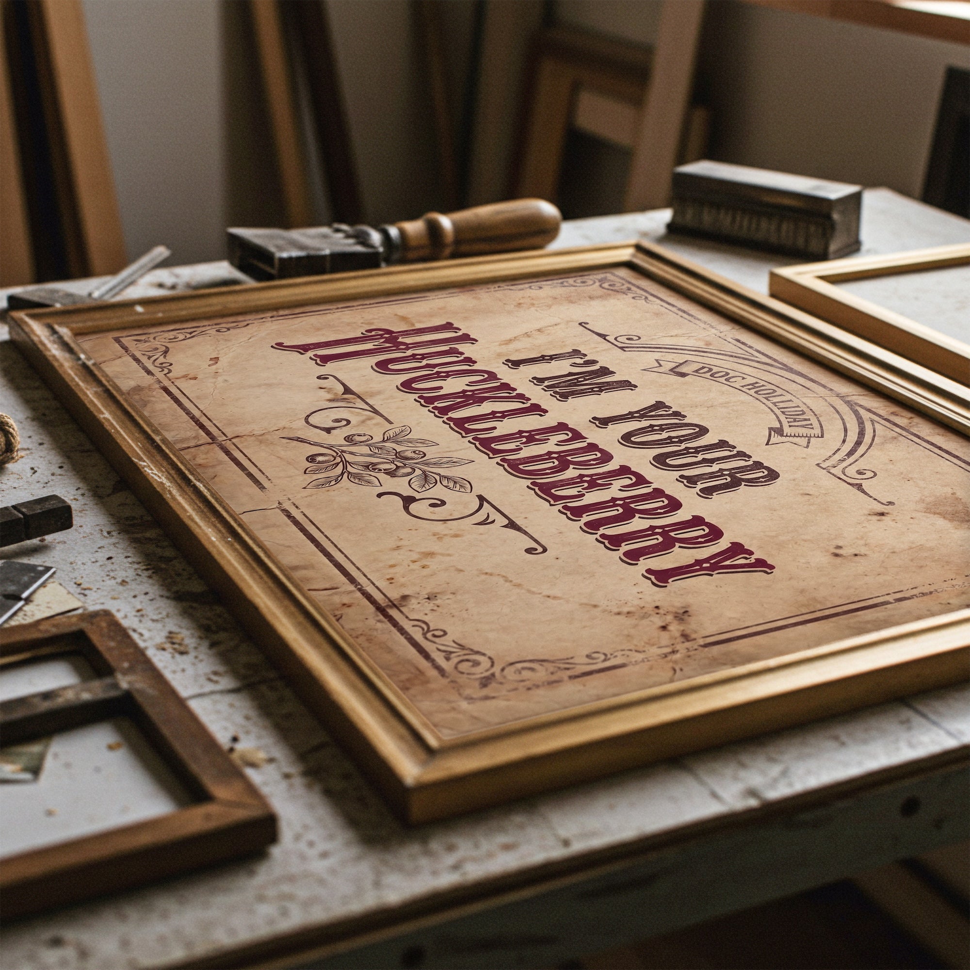 I'm Your Huckleberry: Doc Holliday Tombstone Movie Quote - Vintage Old West Art Print