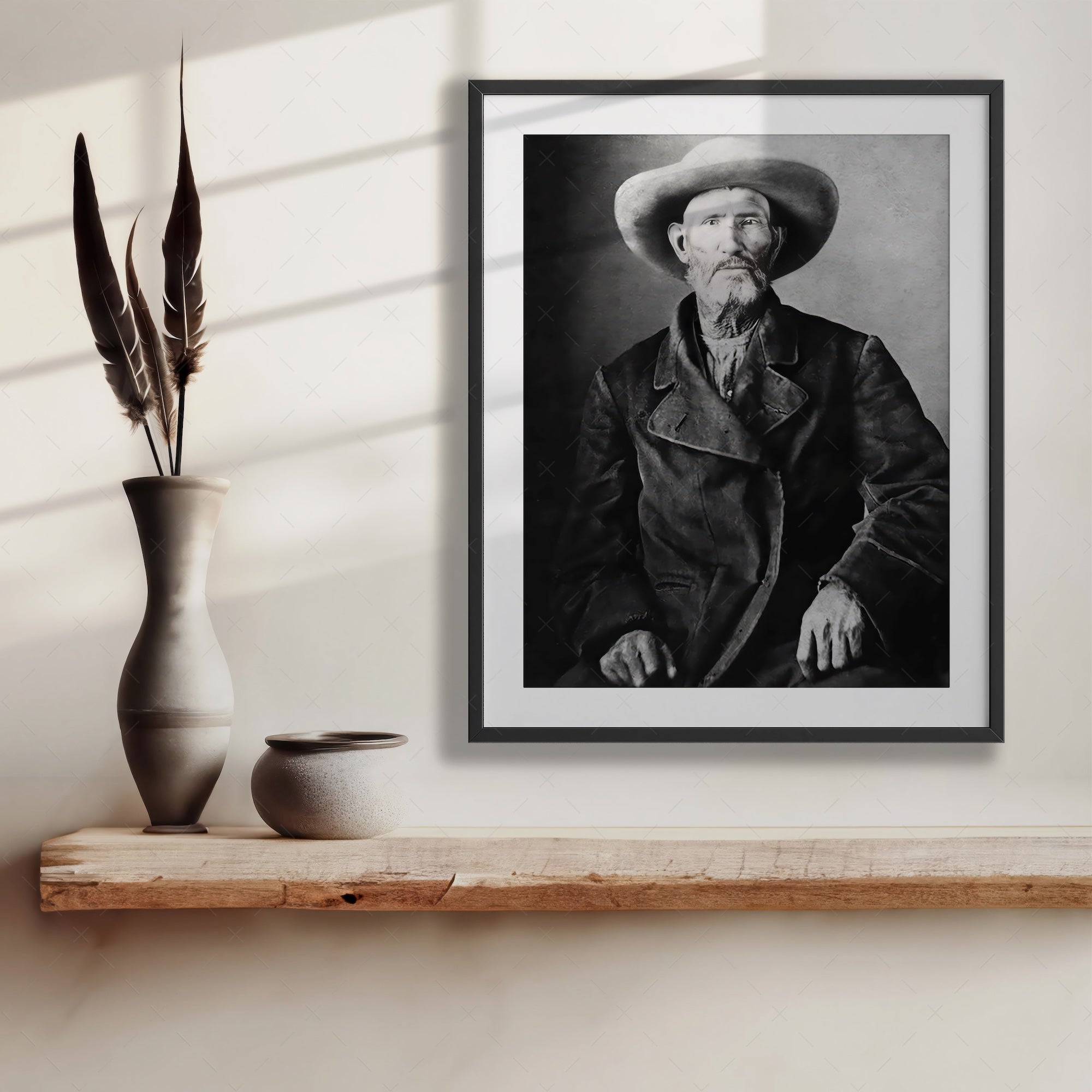 Frontiersman Jim Bridger: Vintage Old West Black & White Photograph (Art Print)