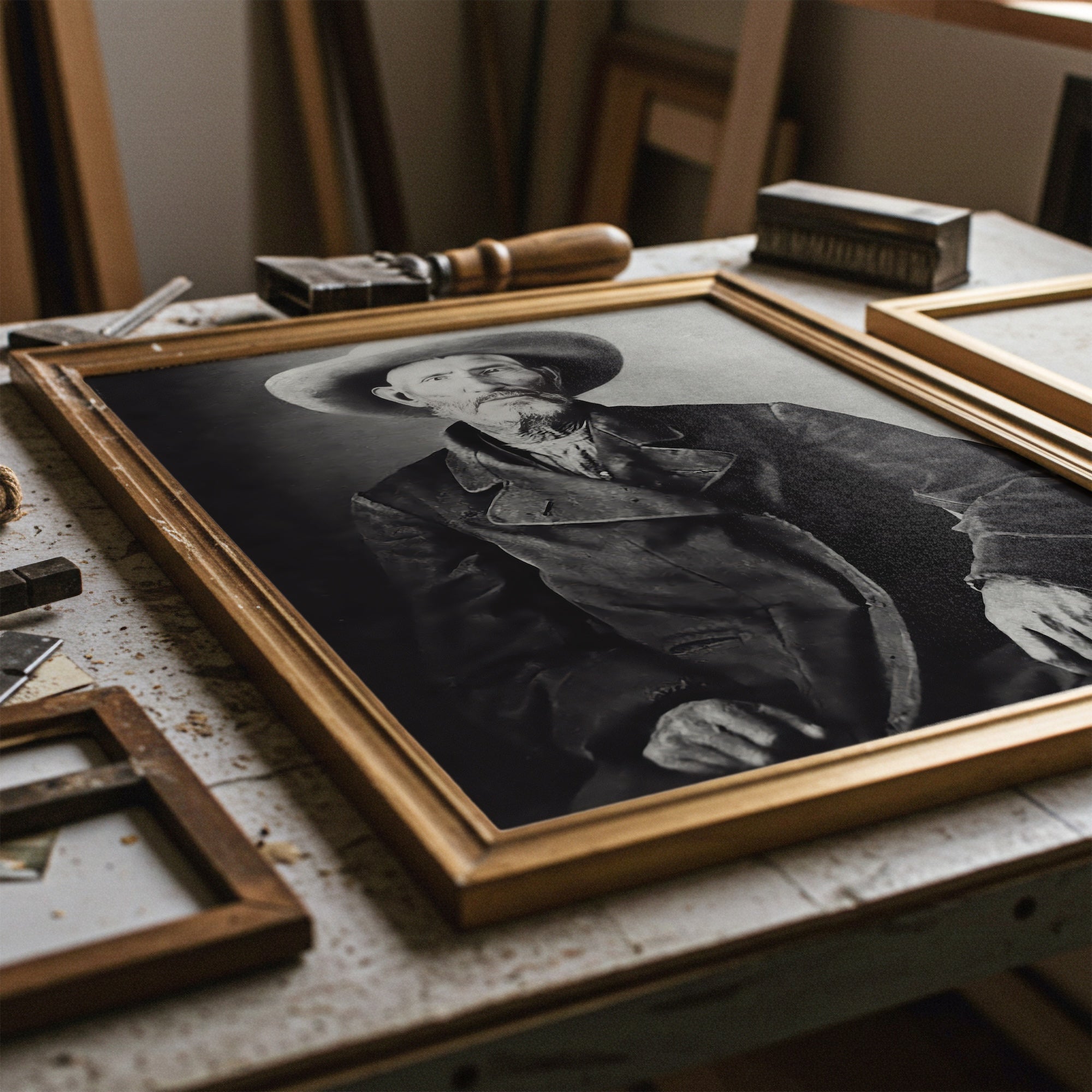 Frontiersman Jim Bridger: Vintage Old West Black & White Photograph (Art Print)