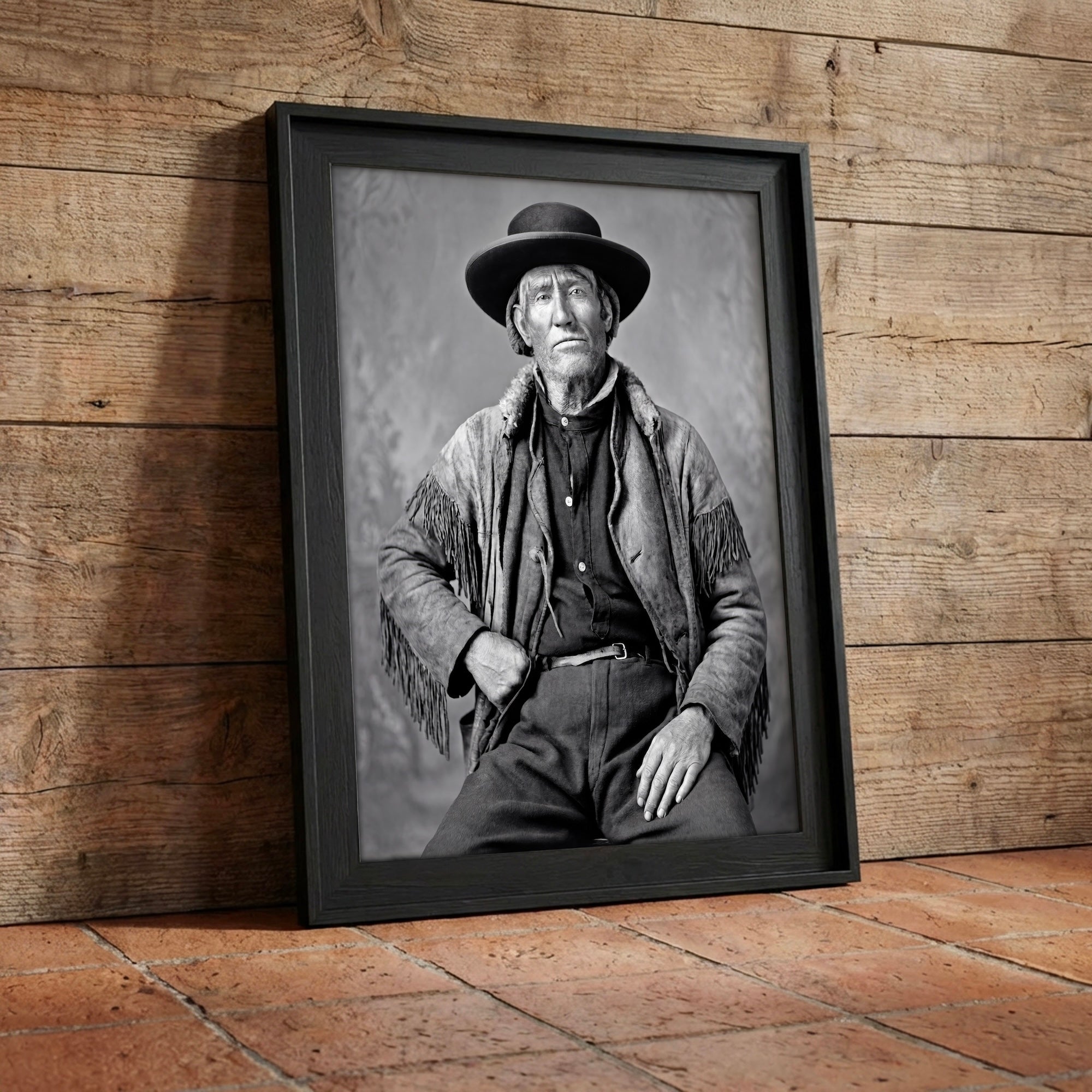 Frontiersman Jim Bridger: Recreated Vintage Old Black & White Photo Art Print