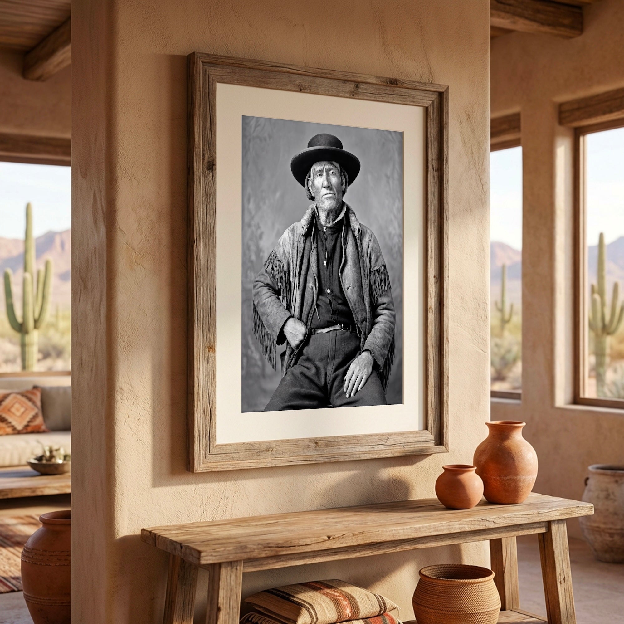Frontiersman Jim Bridger: Recreated Vintage Old Black & White Photo Art Print