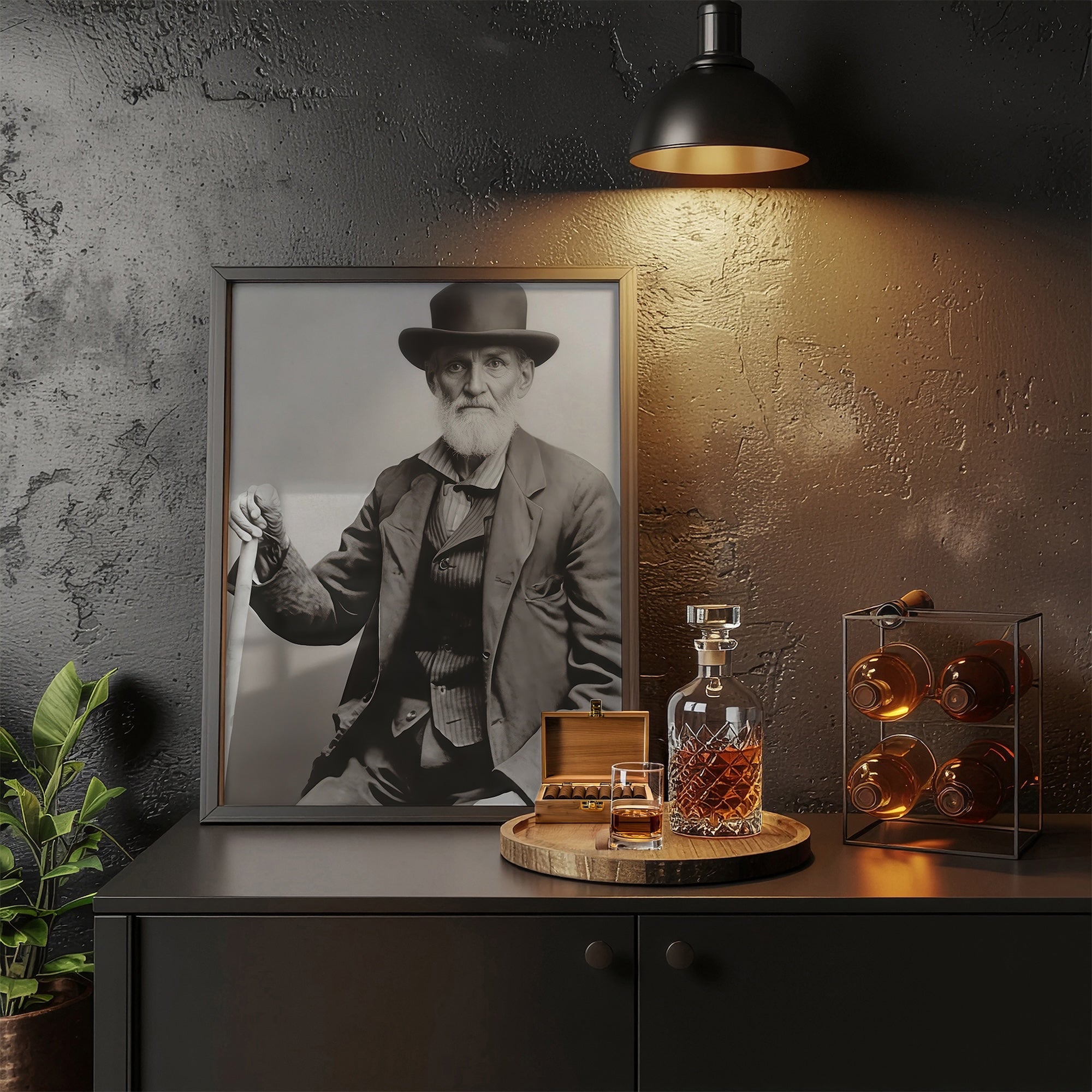 Frontiersman John David Albert: Vintage Old West Black & White Photograph (Art Print)