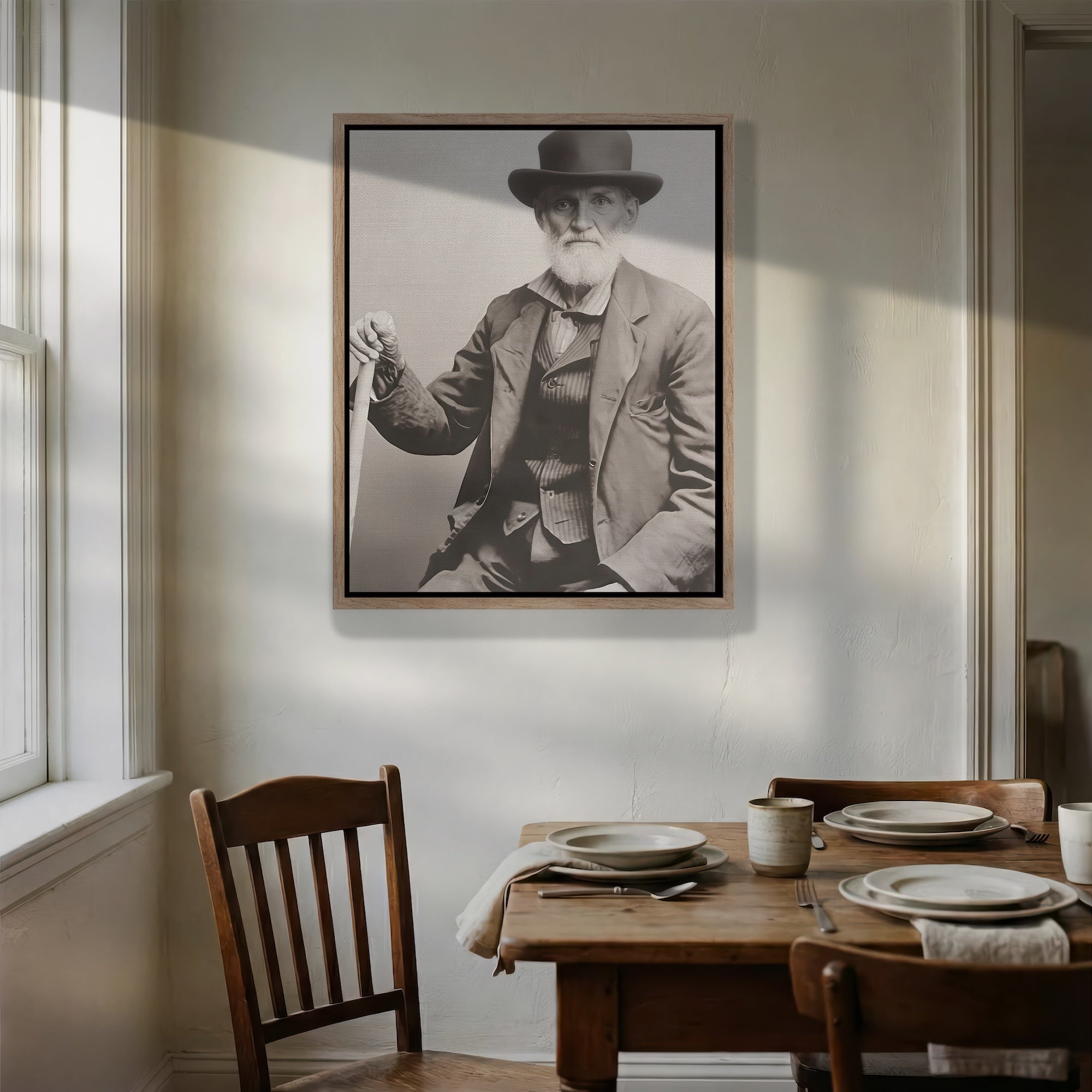 Frontiersman John David Albert: Vintage Old West Black & White Photograph (Art Print)