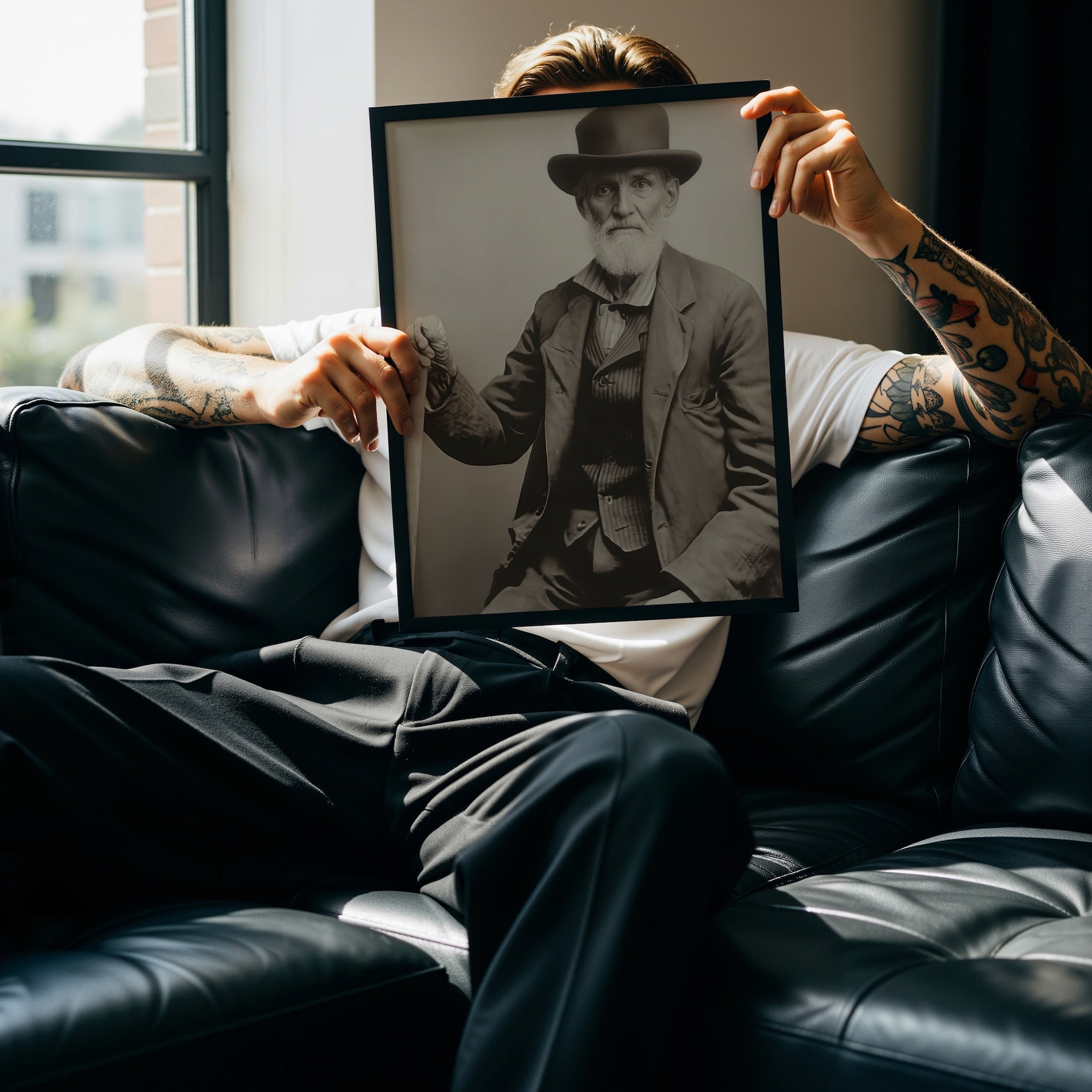 Frontiersman John David Albert: Vintage Old West Black & White Photograph (Art Print)