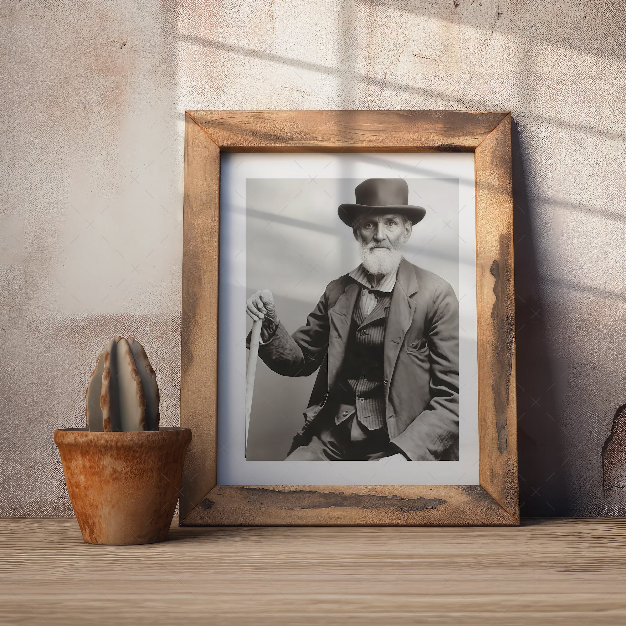 Frontiersman John David Albert: Vintage Old West Black & White Photograph (Art Print)