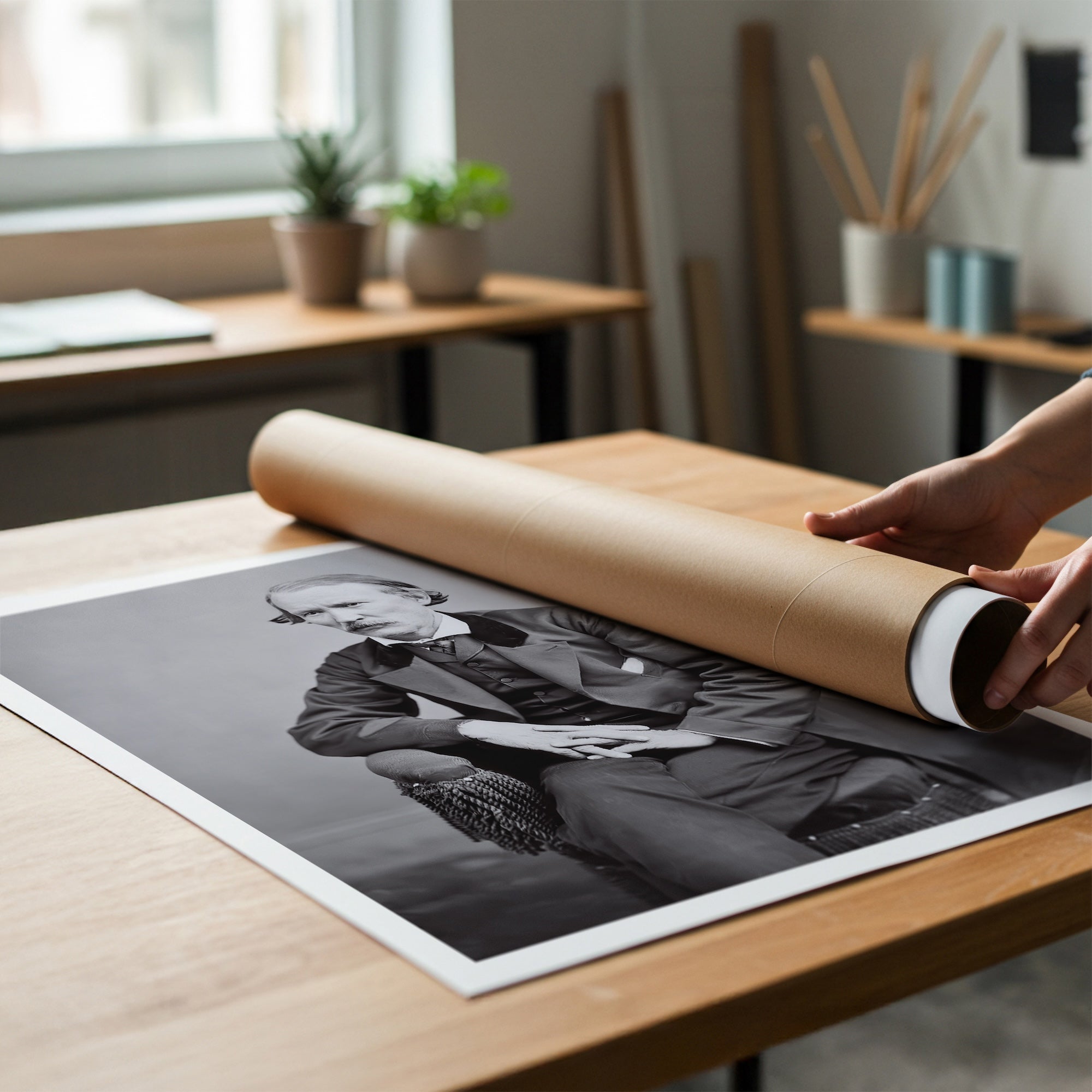 Frontiersman Kit Carson: Vintage Old West Black & White Photograph (Art Print)