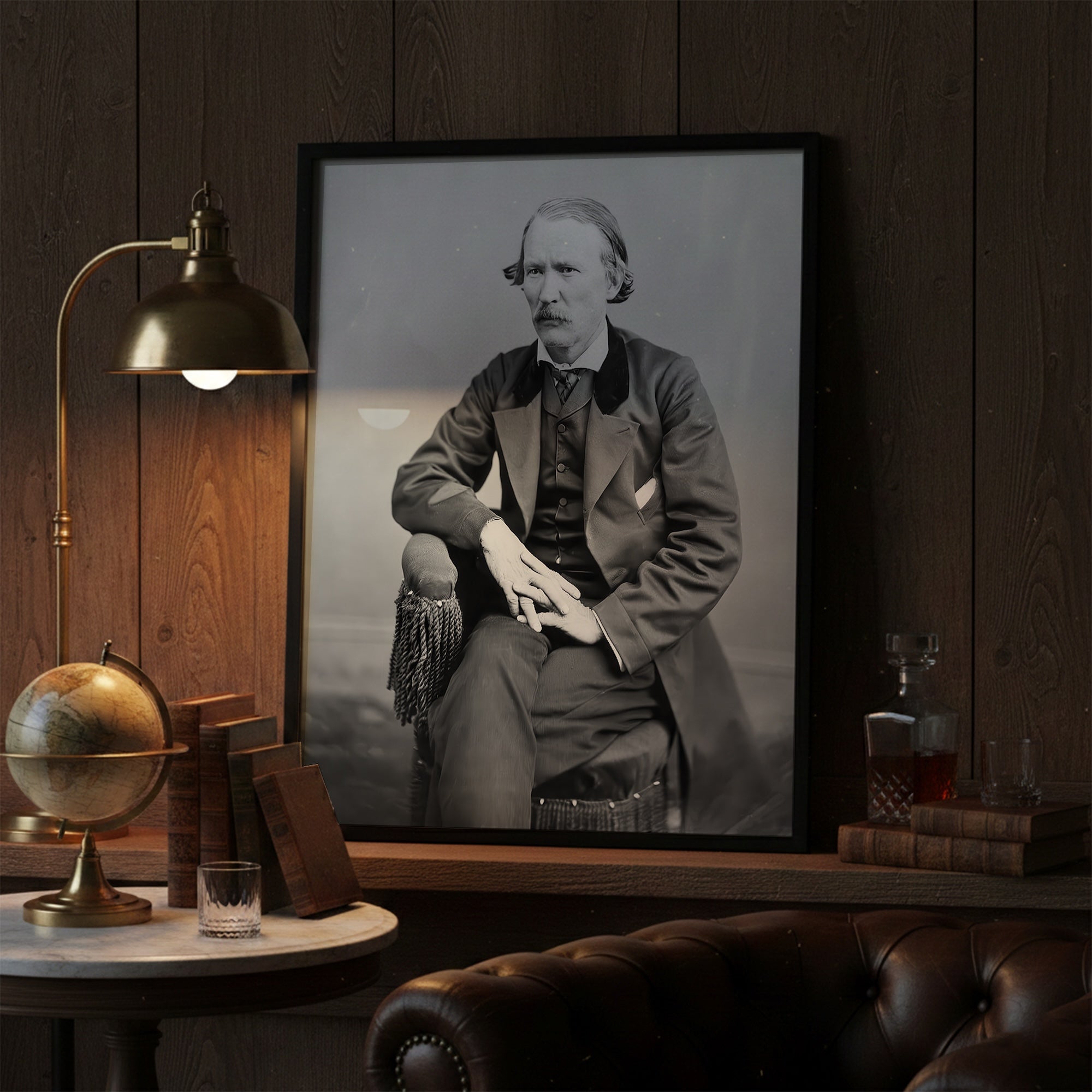 Frontiersman Kit Carson: Vintage Old West Black & White Photograph (Art Print)