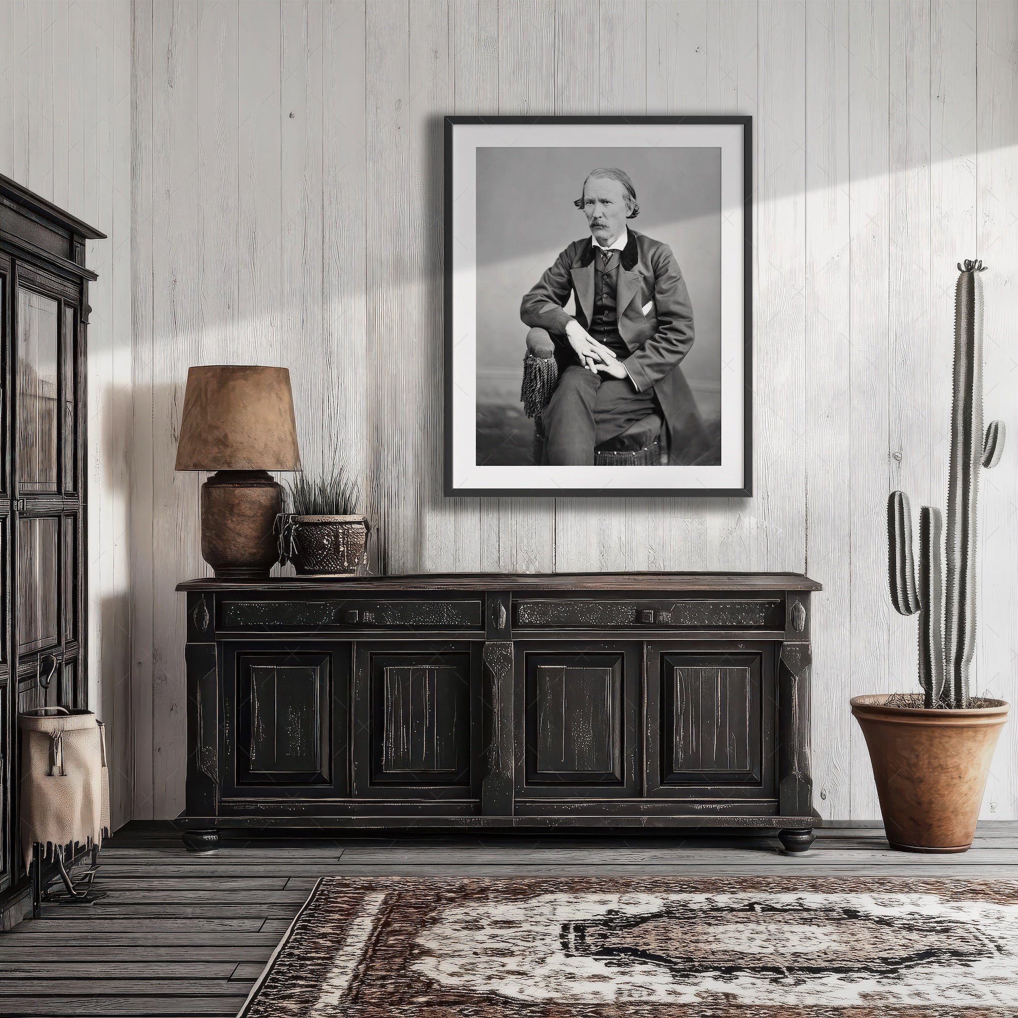 Frontiersman Kit Carson: Vintage Old West Black & White Photograph (Art Print)