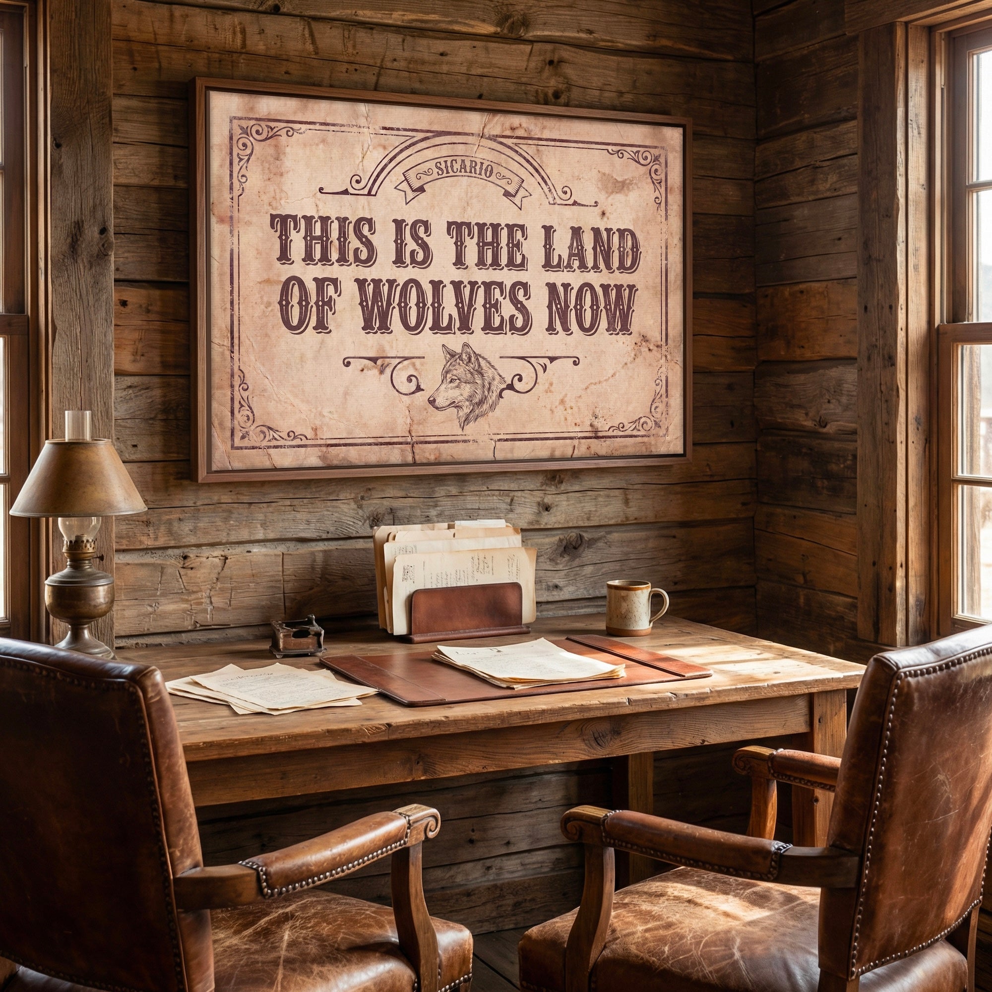 Land of Wolves: Sicario Movie Quote - Vintage Old West Art Print