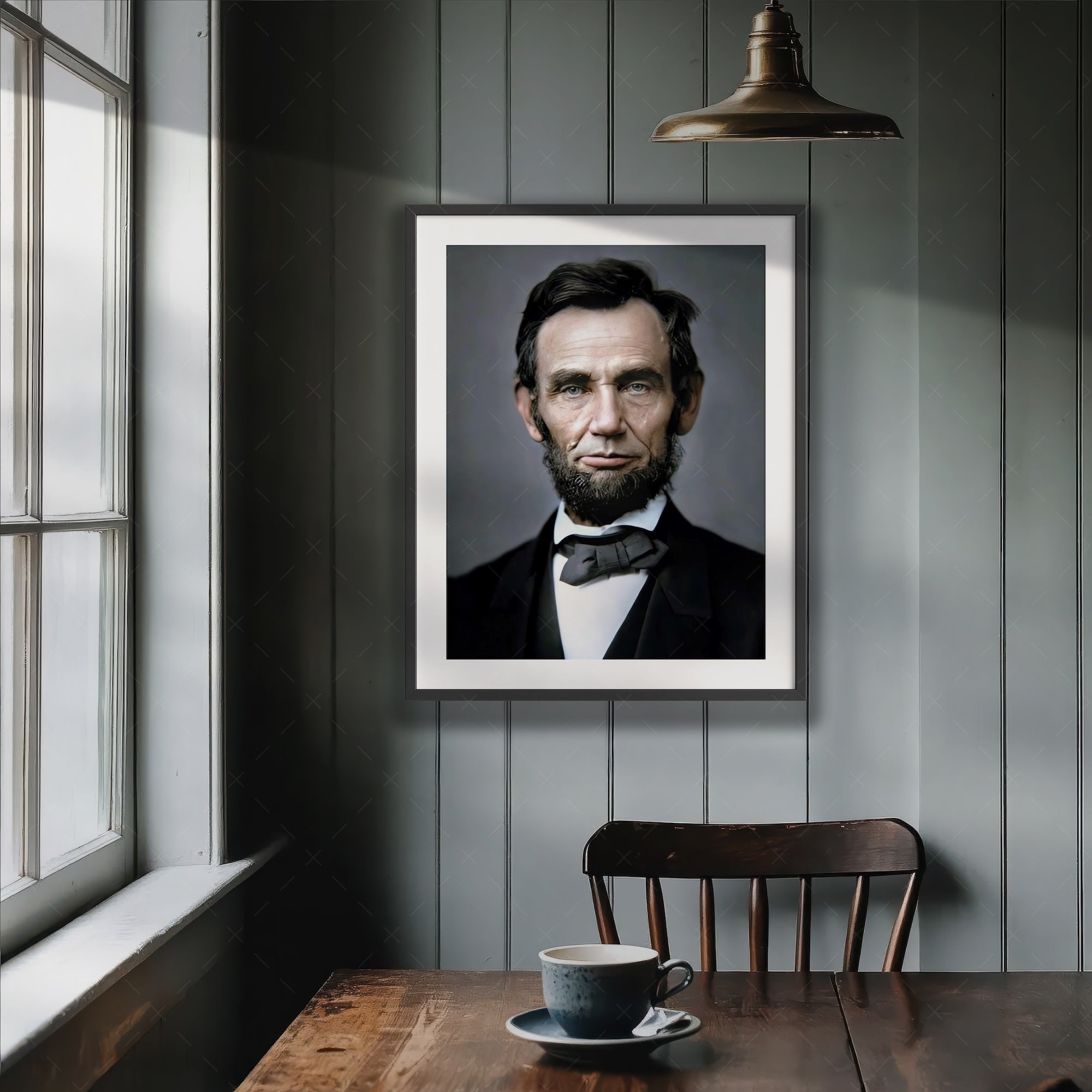 President Abraham Lincoln Portrait: Colorized Vintage Civil War Era Photograph (Art Print)
