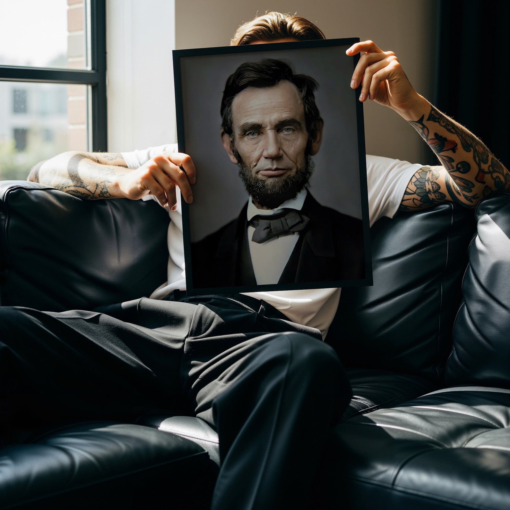 President Abraham Lincoln Portrait: Colorized Vintage Civil War Era Photograph (Art Print)