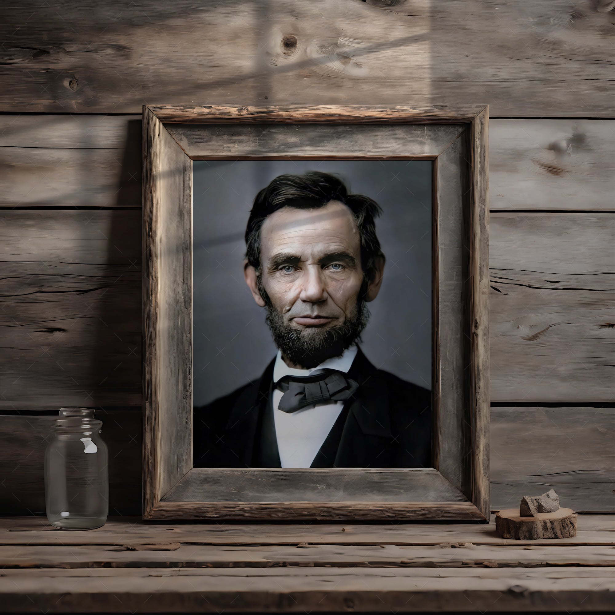 President Abraham Lincoln Portrait: Colorized Vintage Civil War Era Photograph (Art Print)