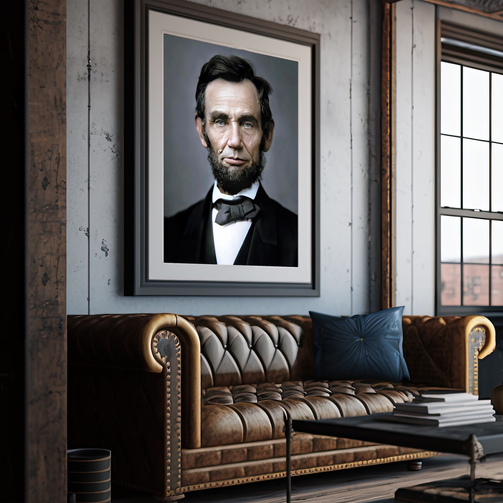 President Abraham Lincoln Portrait: Colorized Vintage Civil War Era Photograph (Art Print)