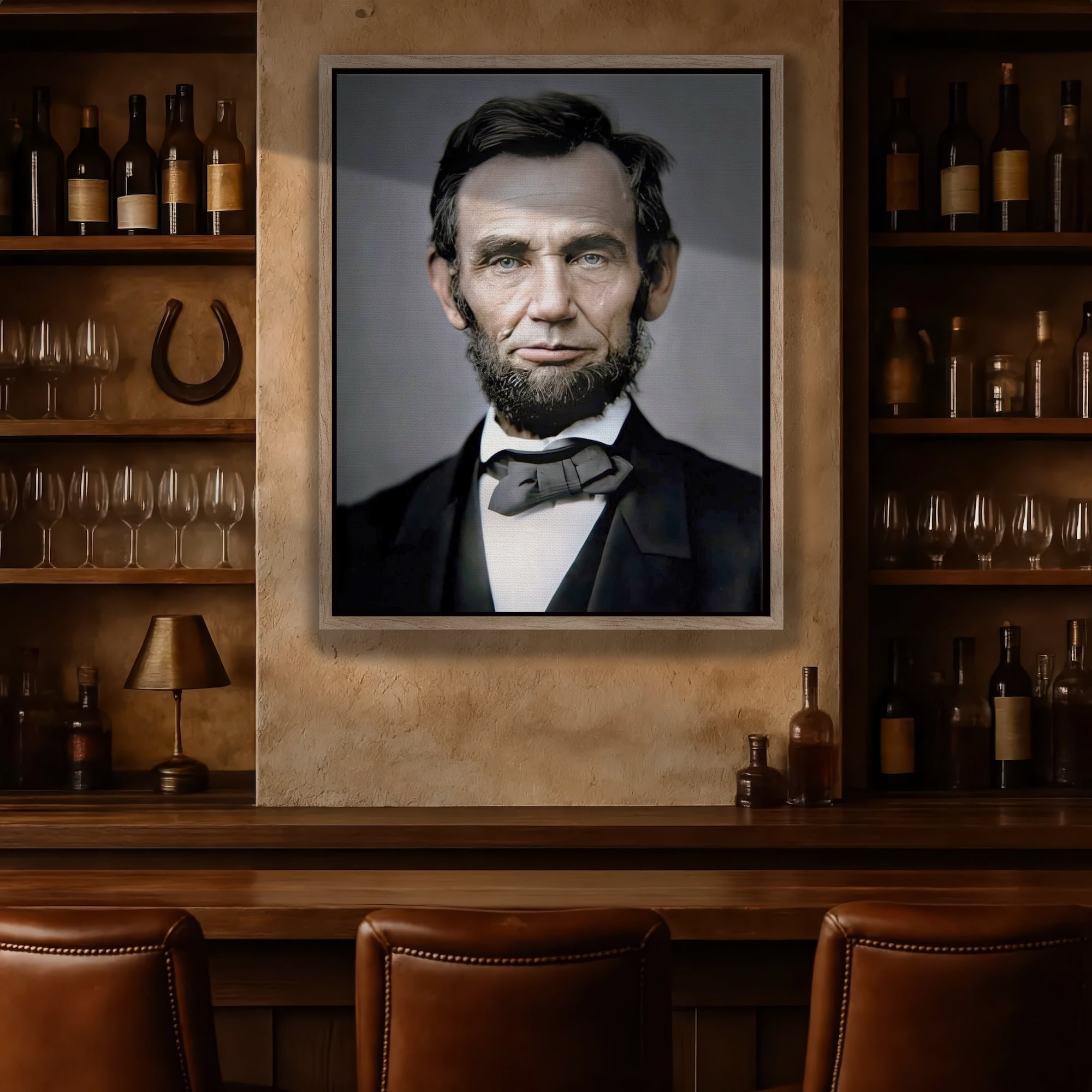 President Abraham Lincoln Portrait: Colorized Vintage Civil War Era Photograph (Art Print)