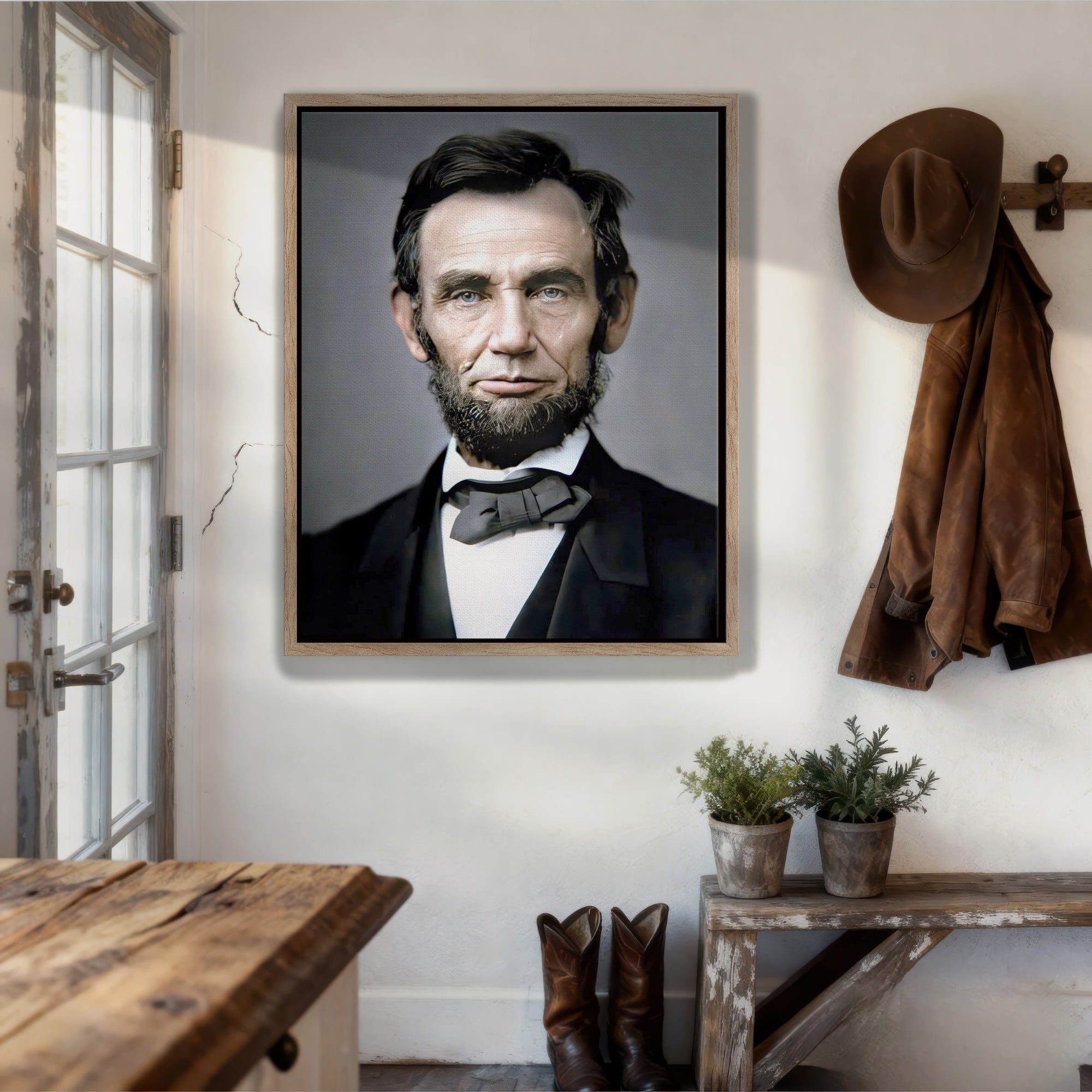 President Abraham Lincoln Portrait: Colorized Vintage Civil War Era Photograph (Art Print)