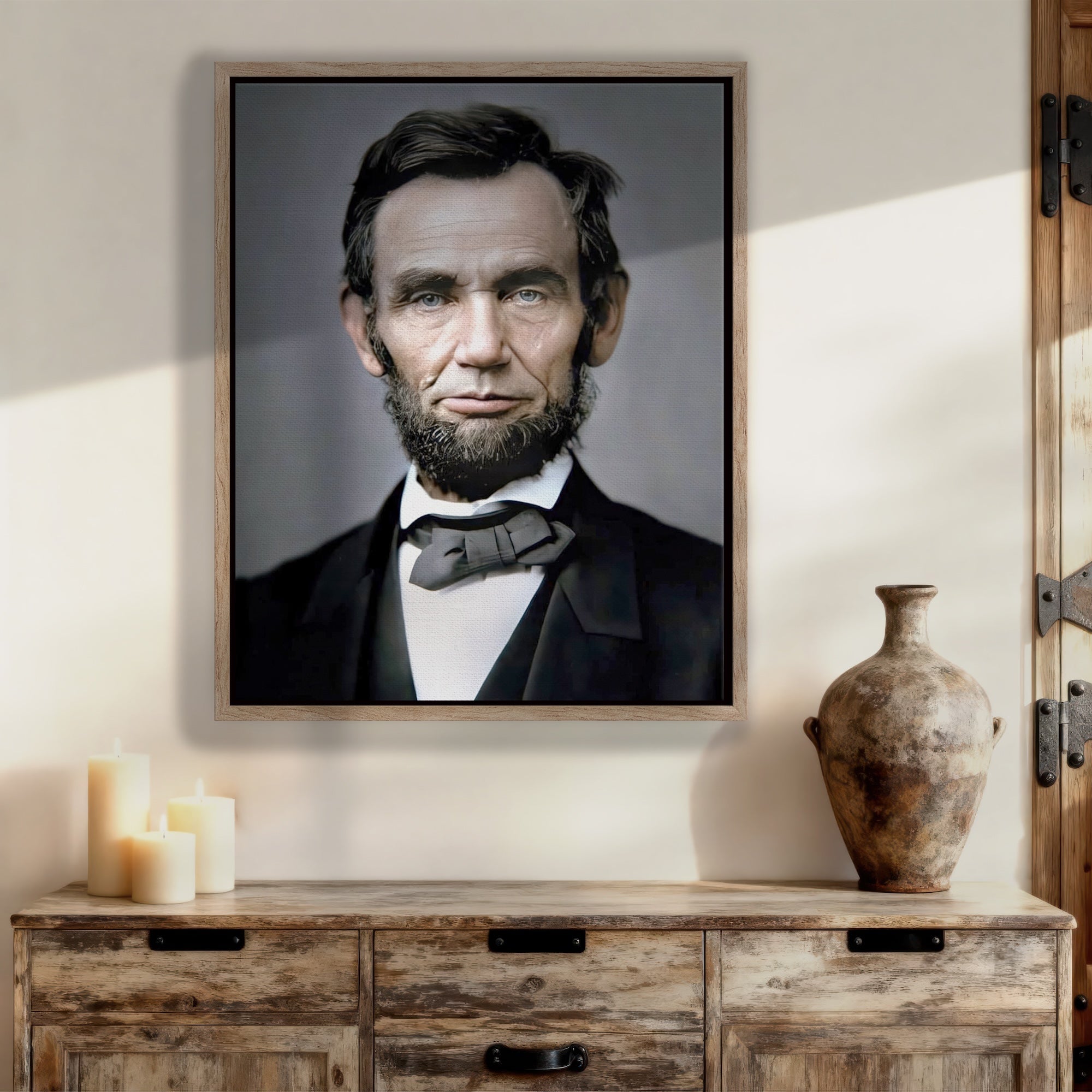 President Abraham Lincoln Portrait: Colorized Vintage Civil War Era Photograph (Art Print)