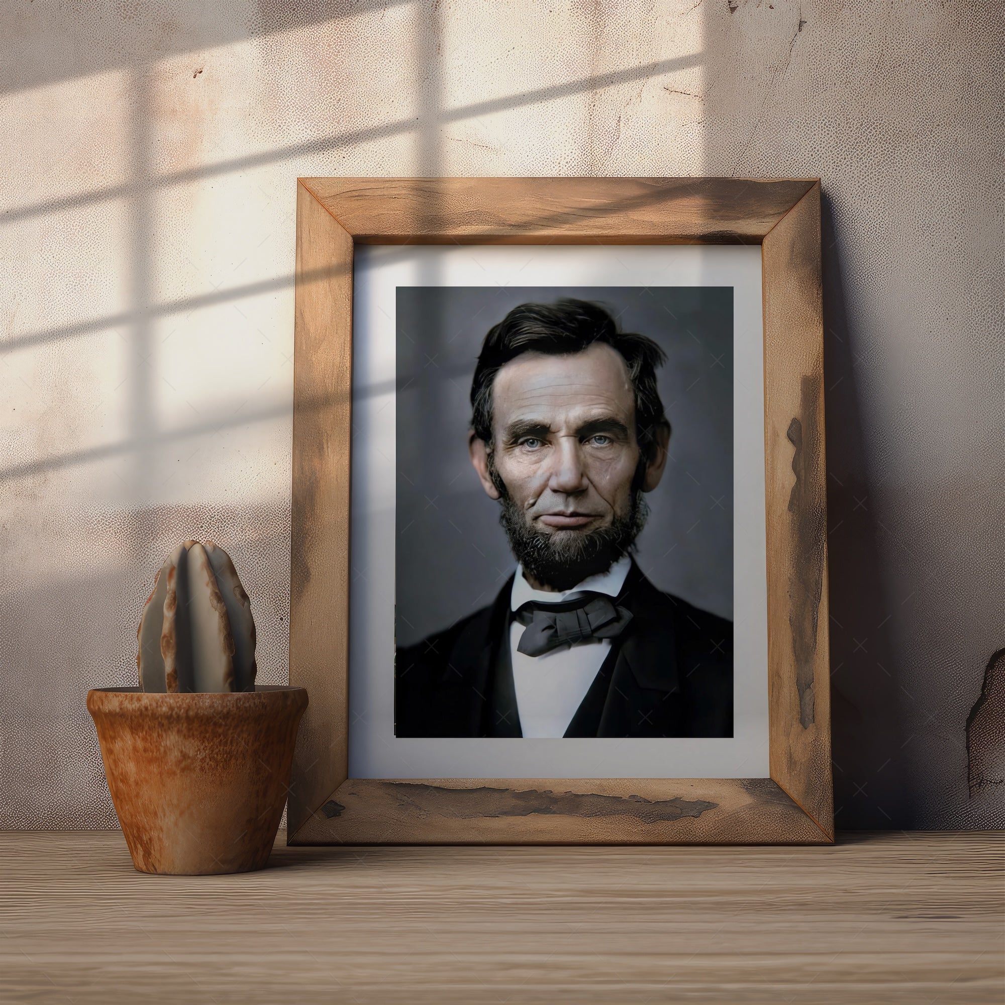 President Abraham Lincoln Portrait: Colorized Vintage Civil War Era Photograph (Art Print)