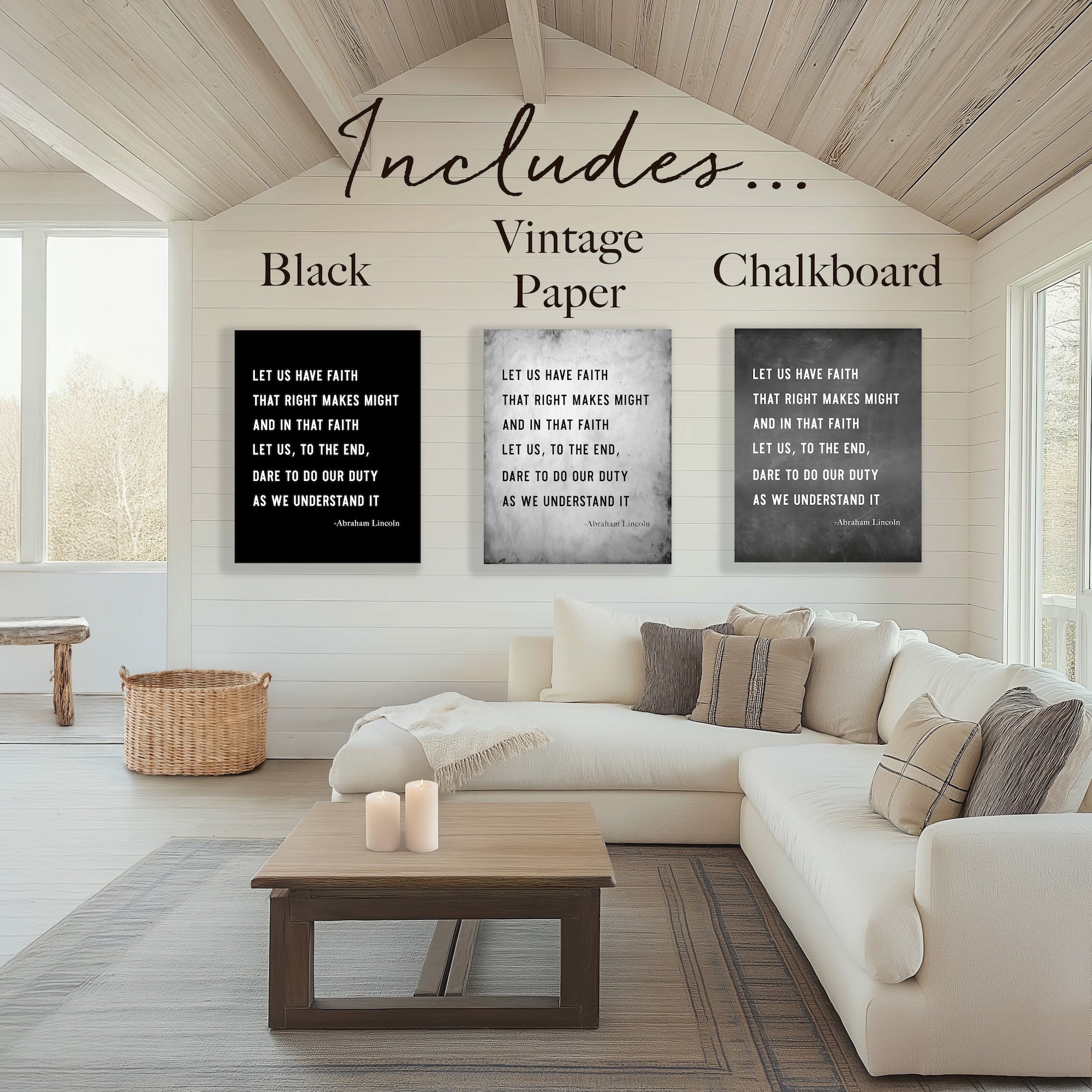 Abraham Lincoln | Right Makes Might Quote (Ready-to-Print Digital Art File Download)