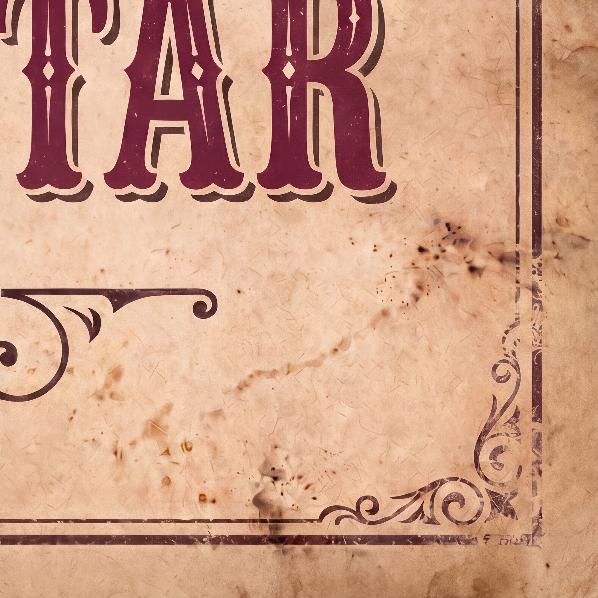 Lone Star: Vintage Old West Texas Sign - Western Frontier Art Print