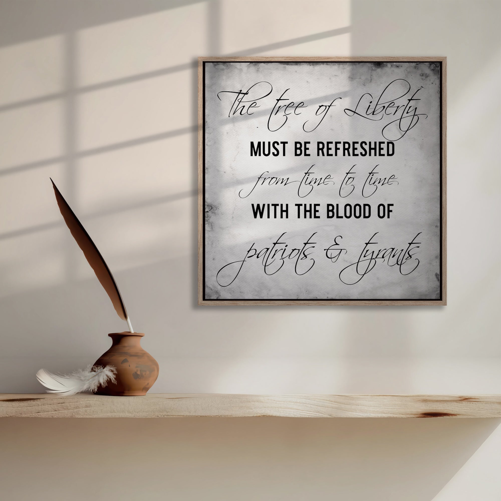 Revolutionary War Patriot & Thomas Jefferson Quote Bundle: The Tree of Liberty Must Be Refreshed From Time to Time with the Blood of Patriots & Tyrants (Ready-to-Hang Canvas or Ready-to-Frame Fine Art Poster Print Set)