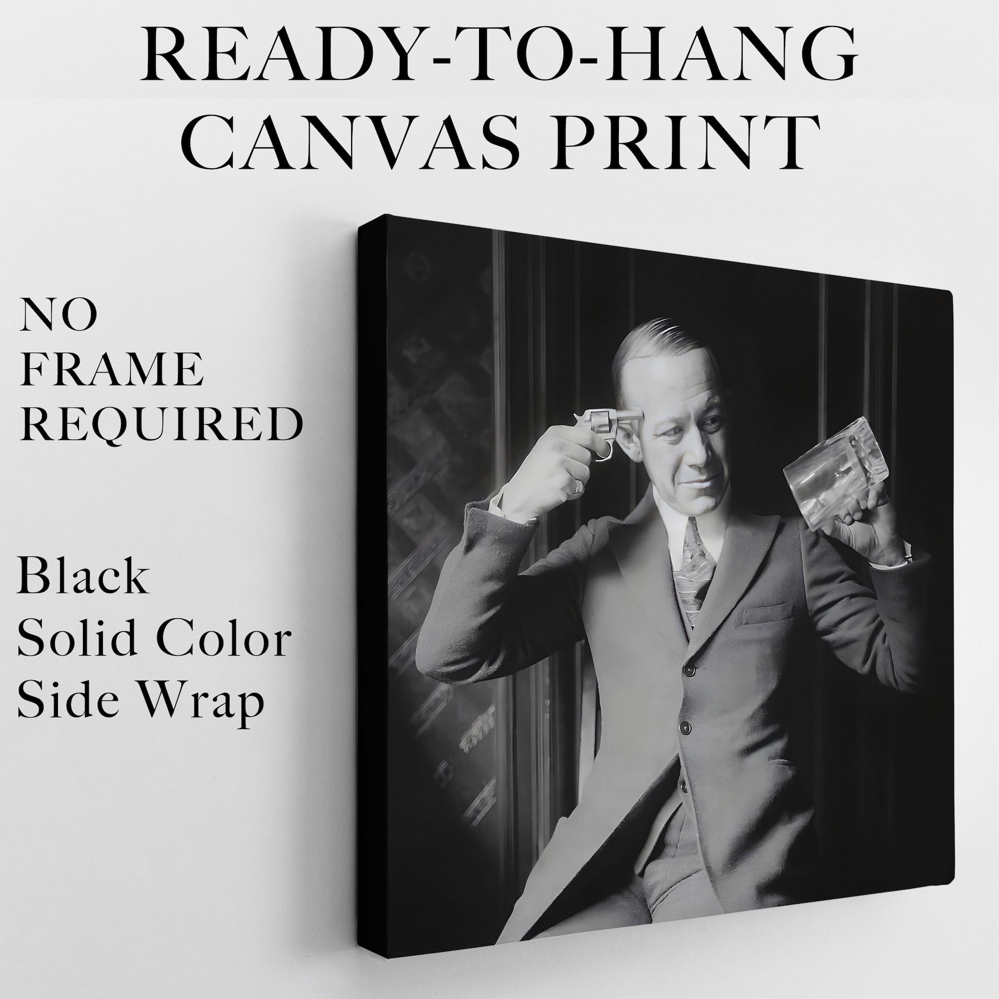 Prohibition: Booze or Death - Funny Vintage Black & White Photograph (Art Print)