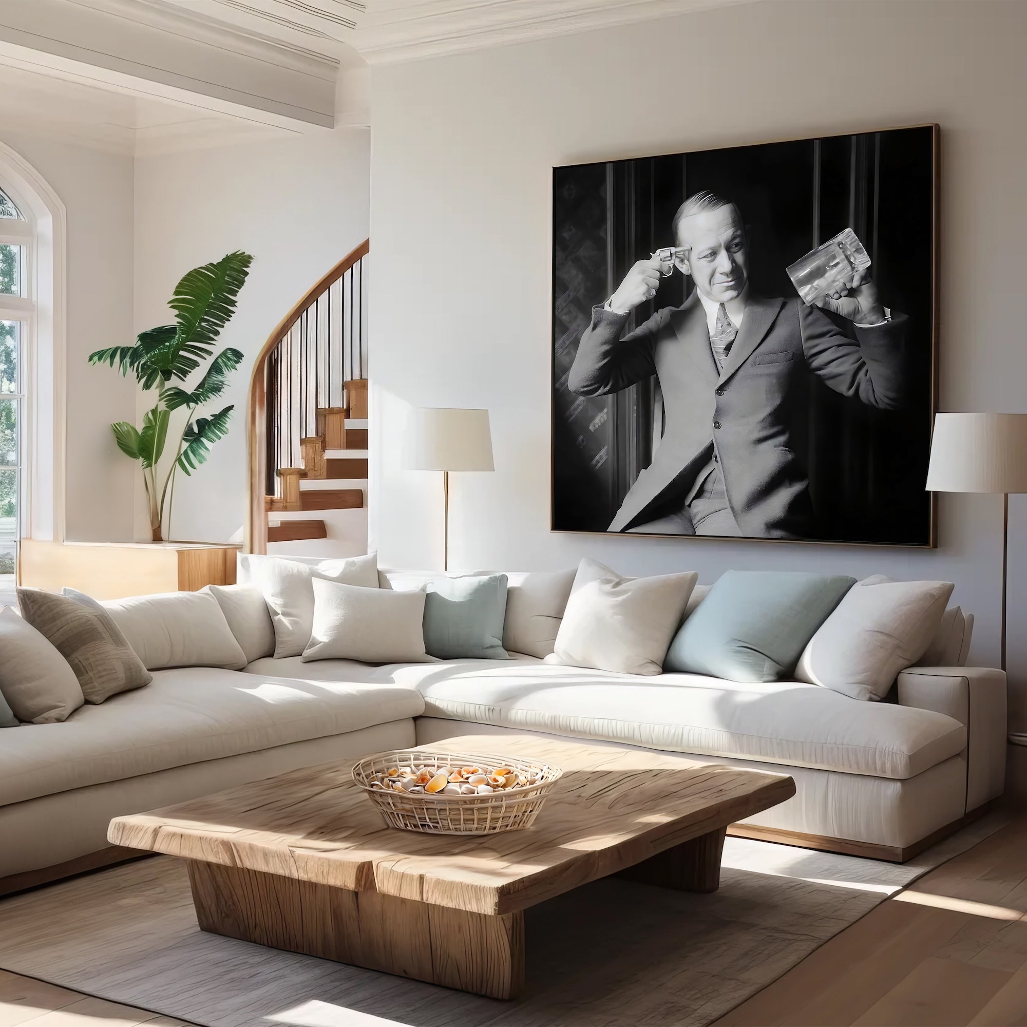 Prohibition: Booze or Death - Funny Vintage Black & White Photograph (Art Print)