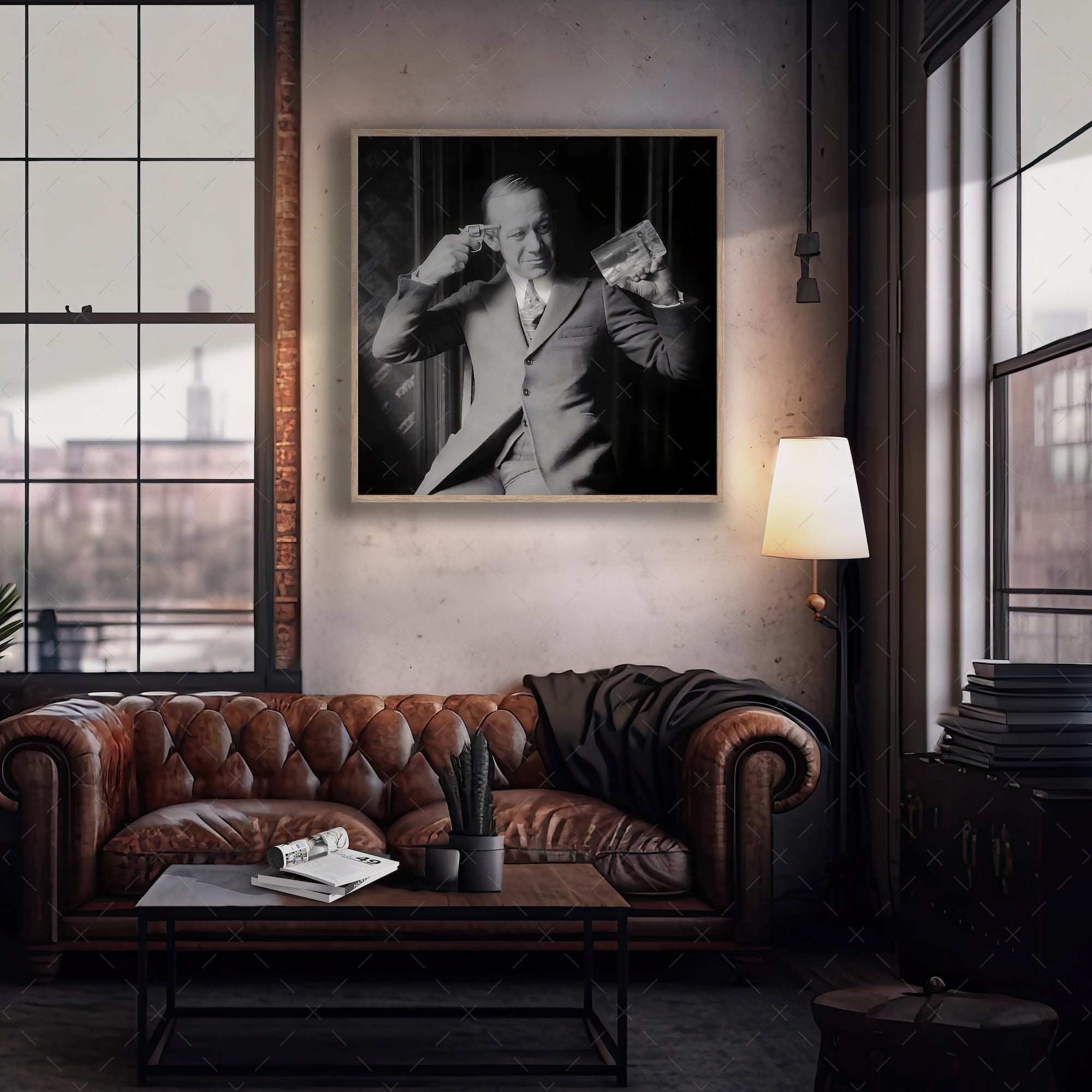 Prohibition: Booze or Death - Funny Vintage Black & White Photograph (Art Print)