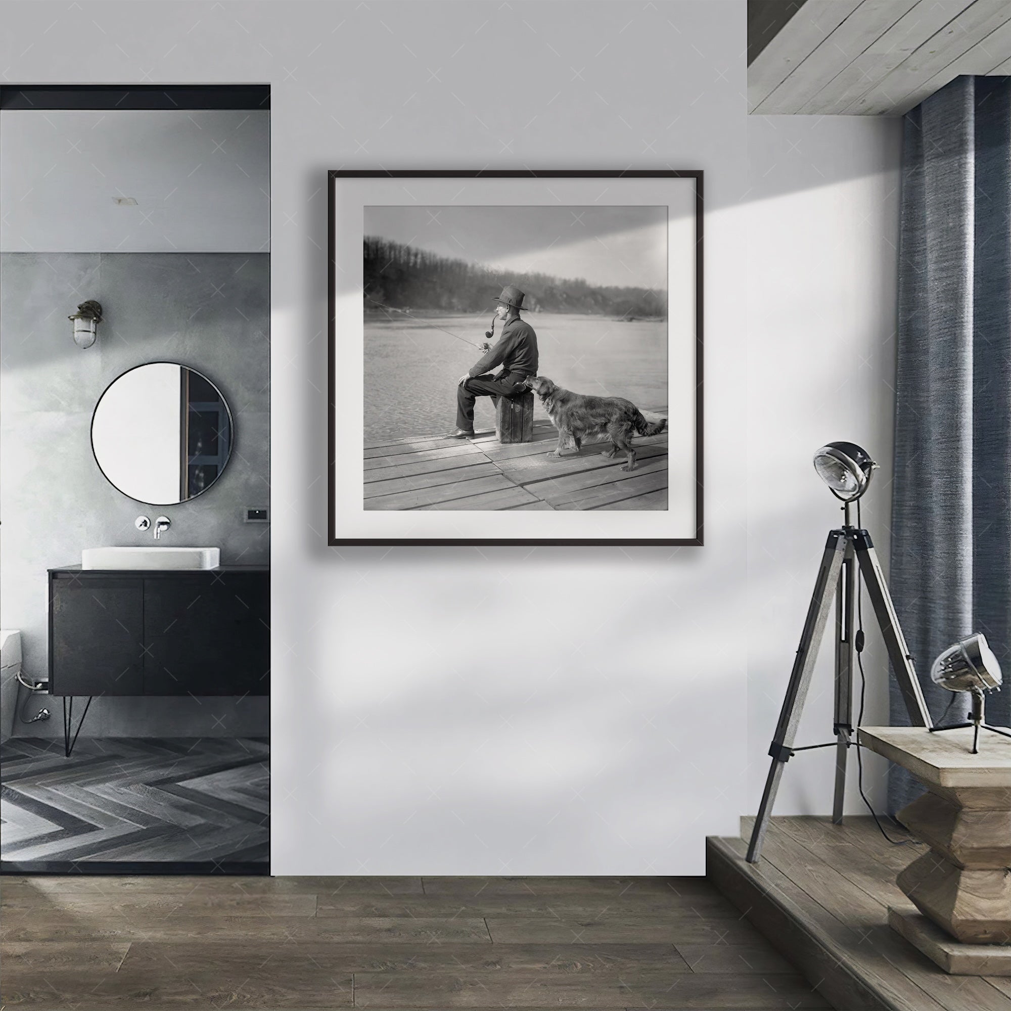 Prohibition Hooch Hound: Funny Vintage Black & White Photograph of a Dog Confiscating Liquor (Art Print)