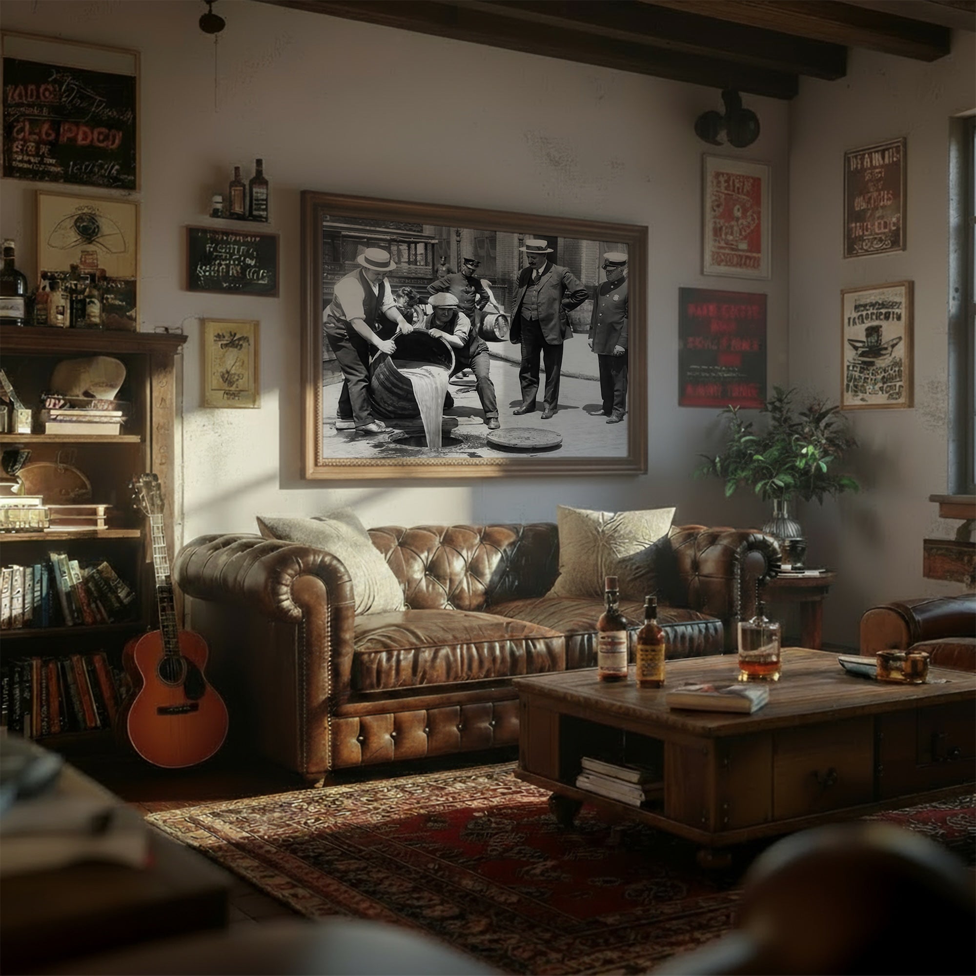 Prohibition Raid: New York City - Vintage Black & White Photograph (Art Print)