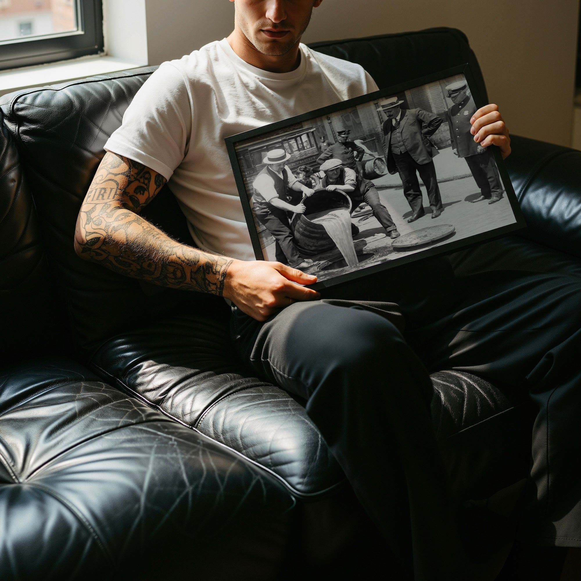 Prohibition Raid: New York City - Vintage Black & White Photograph (Art Print)