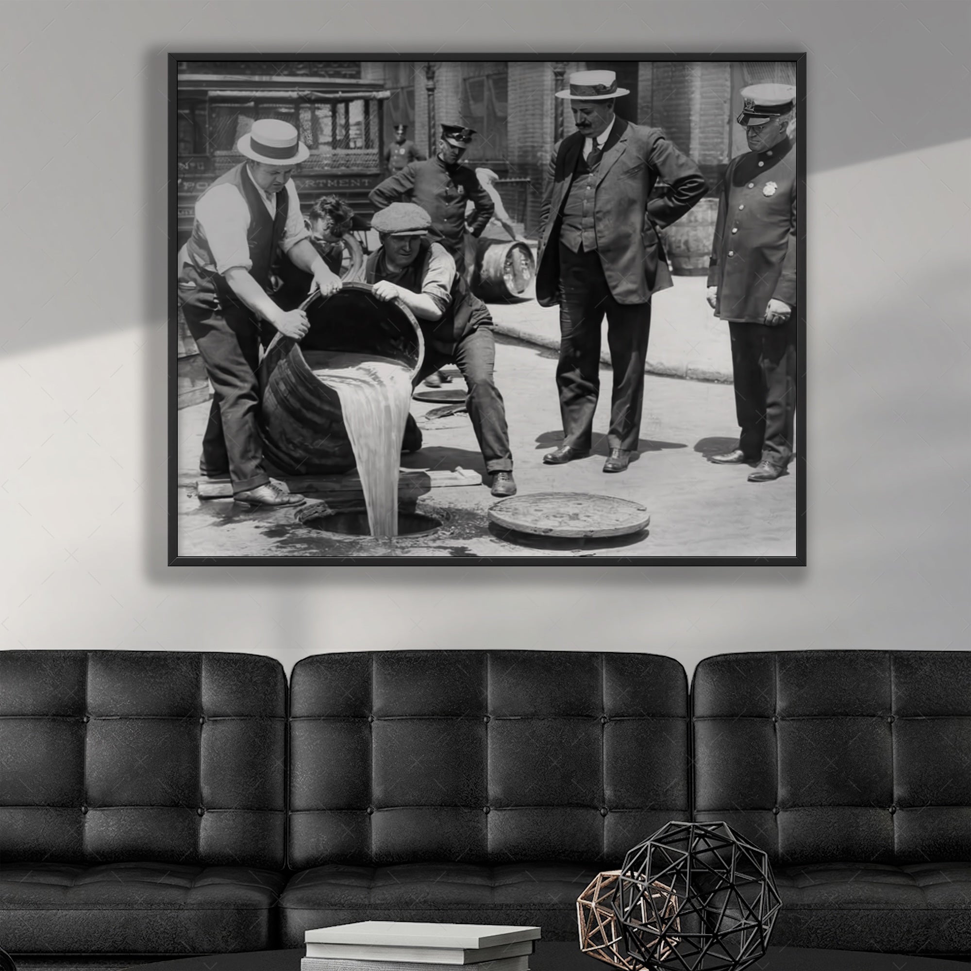 Prohibition Raid: New York City - Vintage Black & White Photograph (Art Print)