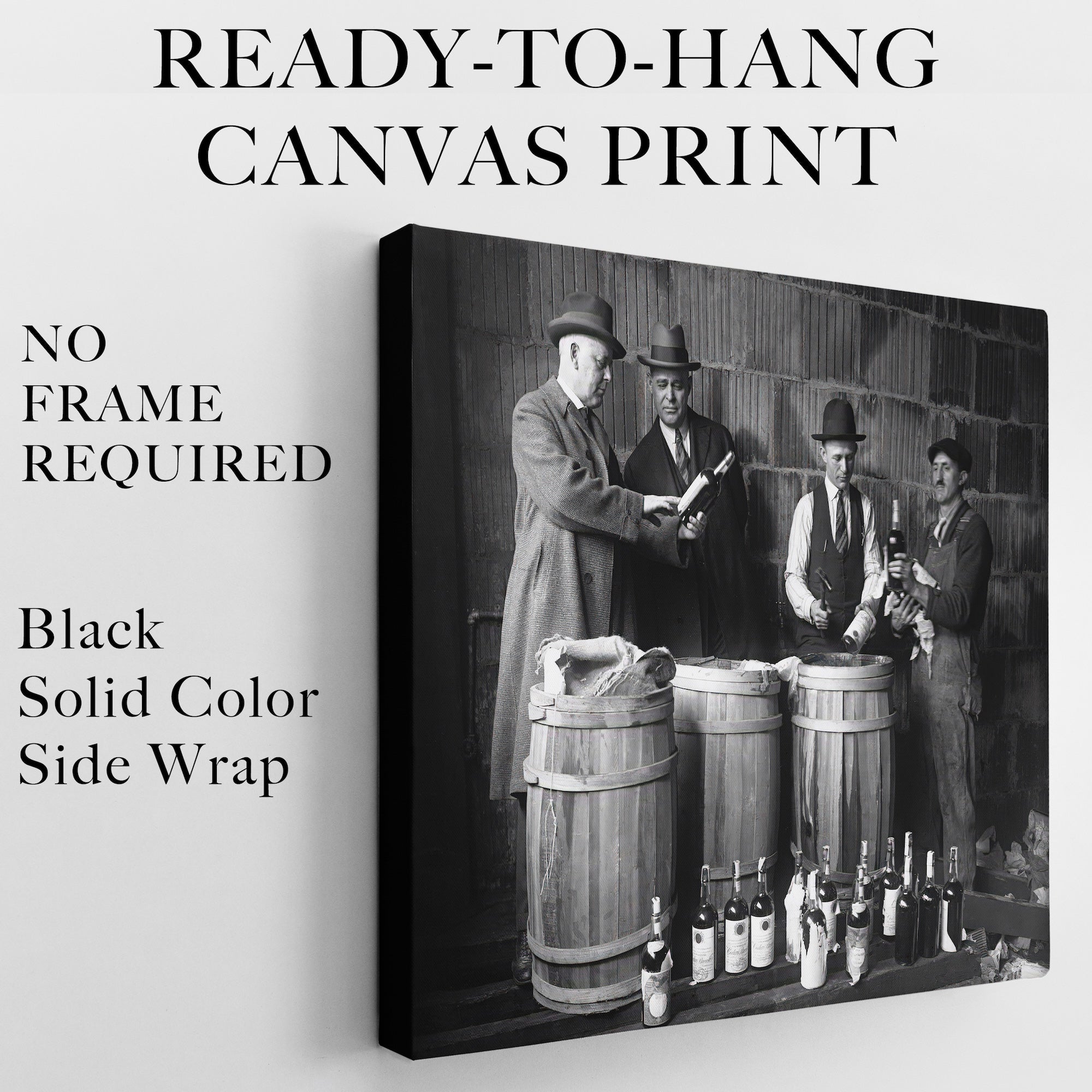 Prohibition: Seized Liquor - Vintage Black & White Photograph (Art Print)