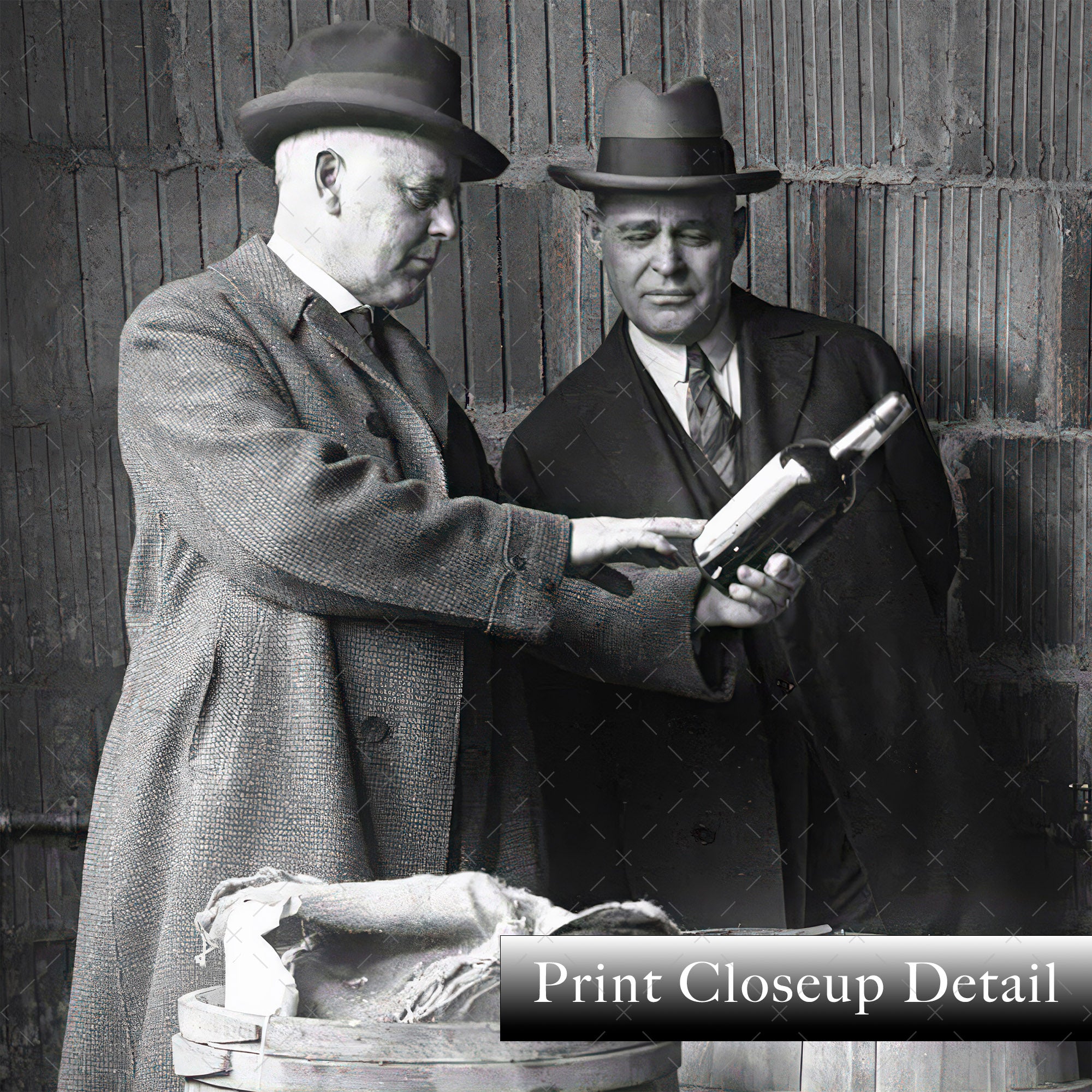 Prohibition: Seized Liquor - Vintage Black & White Photograph (Art Print)