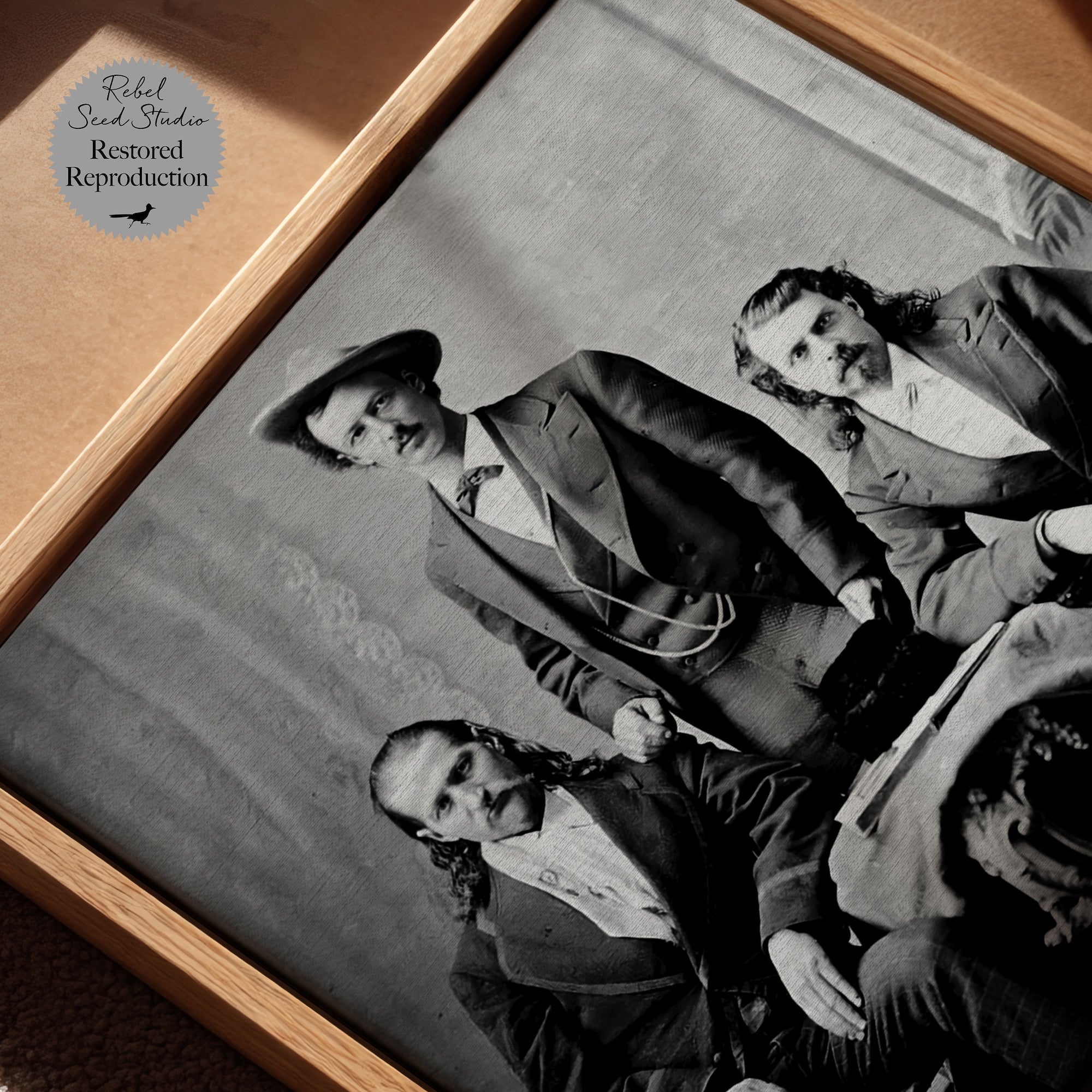 Scouts of the Plains: Wild Bill Hickok, Buffalo Bill Cody, Texas Jack Omohundro - Vintage Old West Black & White Photograph (Art Print)