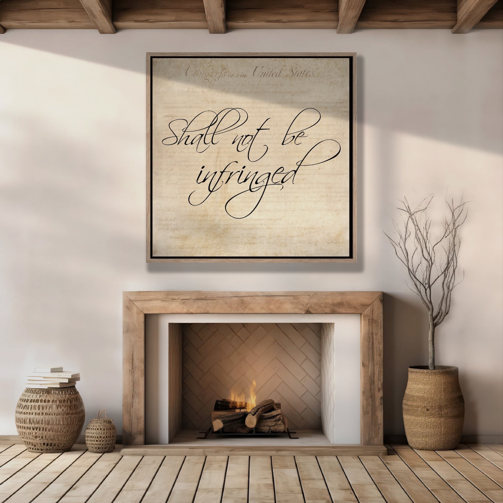 Second Amendment Quote: Shall Not Be Infringed (Ready-to-Hang Canvas or Ready-to-Frame Fine Art Poster Print)