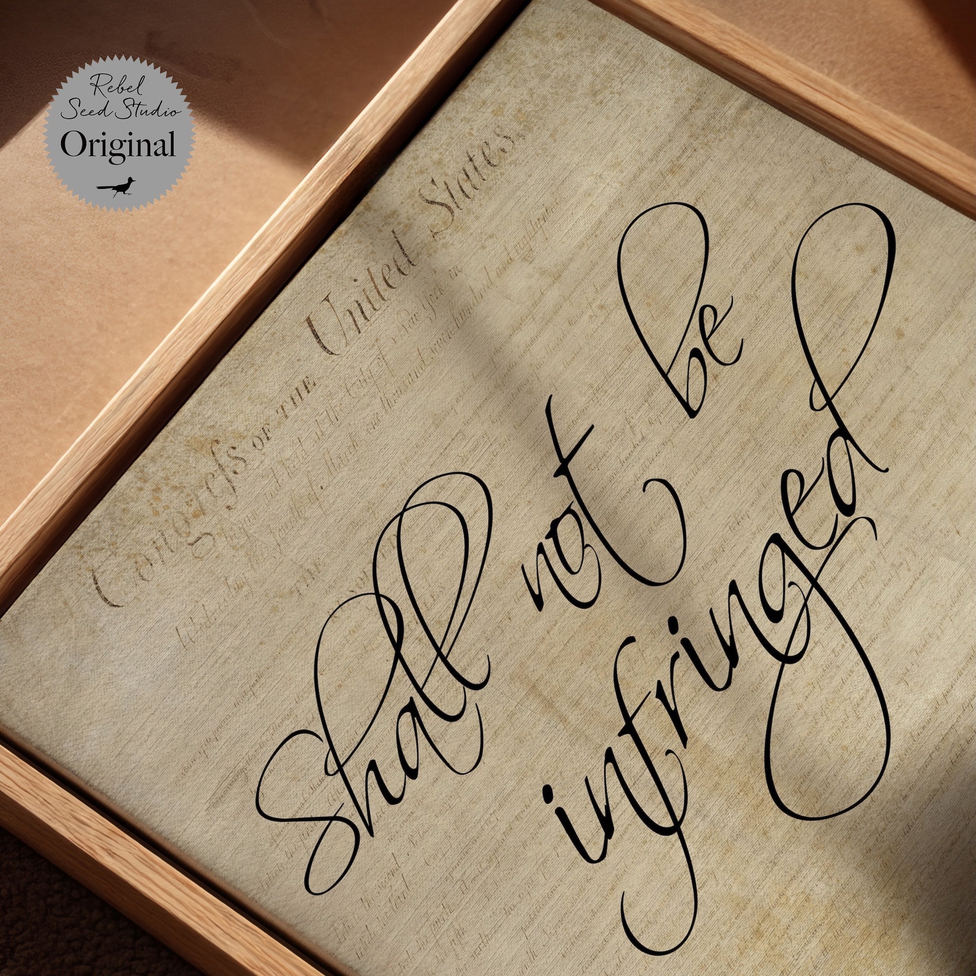Second Amendment Quote: Shall Not Be Infringed (Ready-to-Hang Canvas or Ready-to-Frame Fine Art Poster Print)