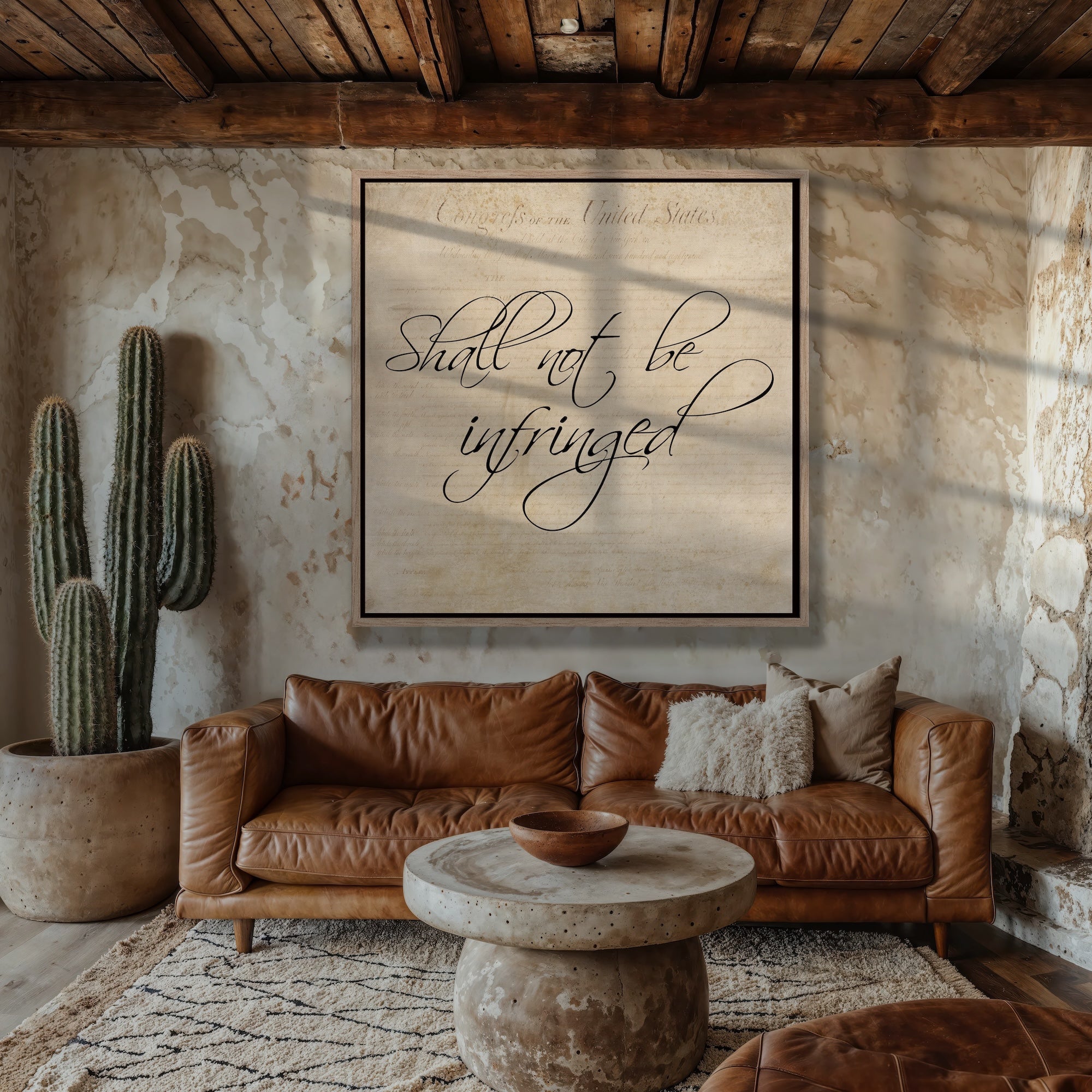 Second Amendment Quote: Shall Not Be Infringed (Ready-to-Hang Canvas or Ready-to-Frame Fine Art Poster Print)