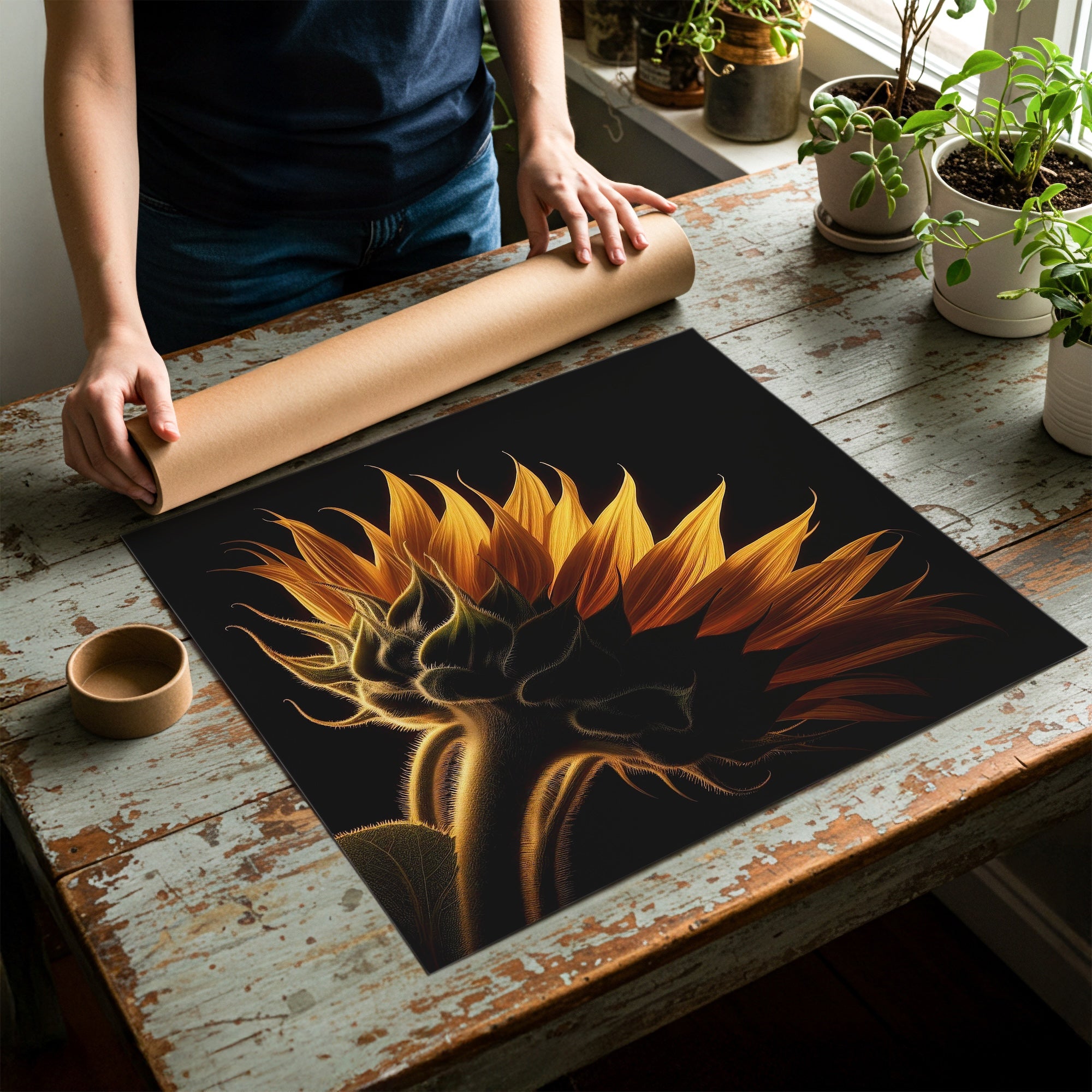 Sunflower: Nature Silhouette (Art Print)