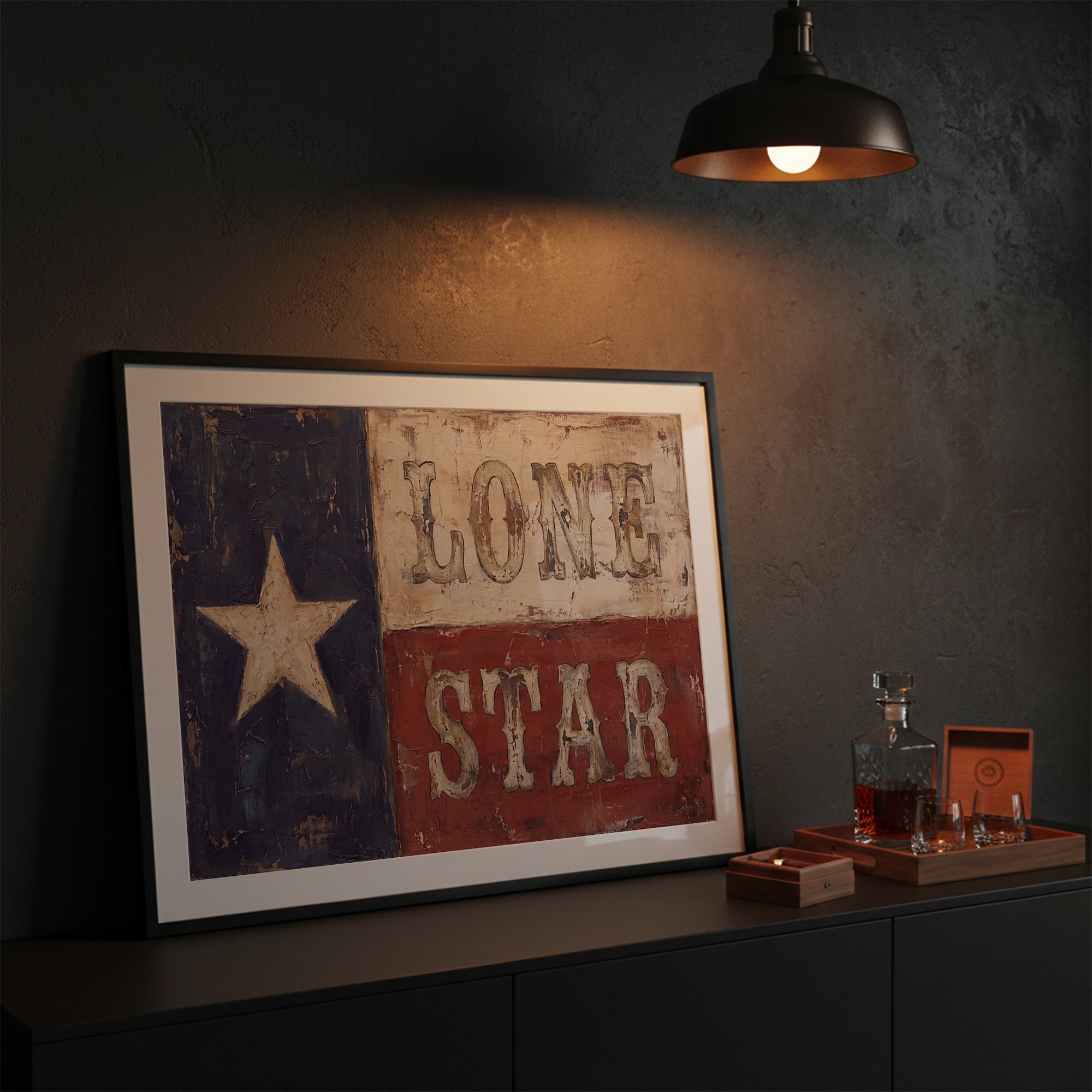 Texas Flag Lone Star: Vintage Old West Frontier Art Print