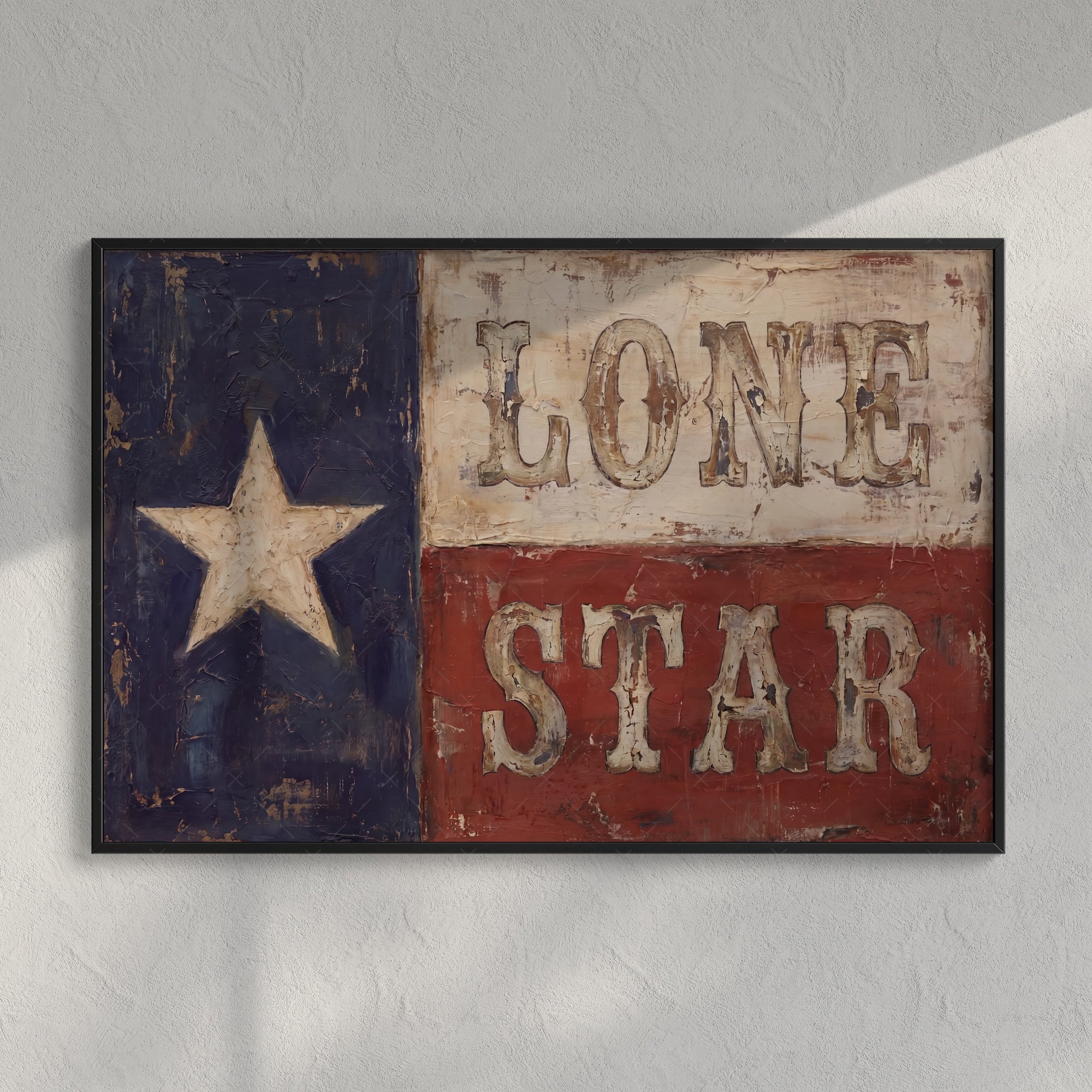 Texas Flag Lone Star: Vintage Old West Frontier Art Print