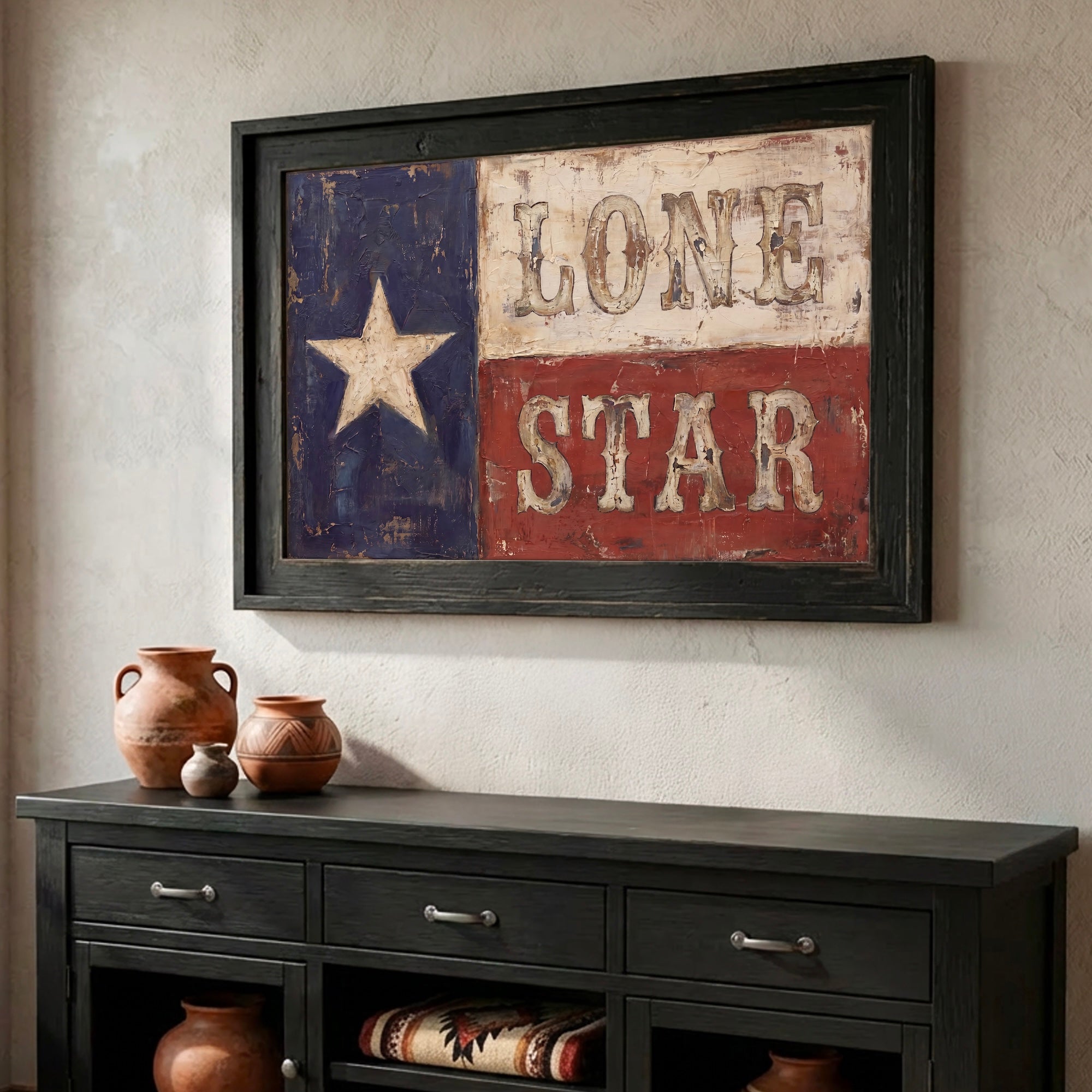 Texas Flag Lone Star: Vintage Old West Frontier Art Print