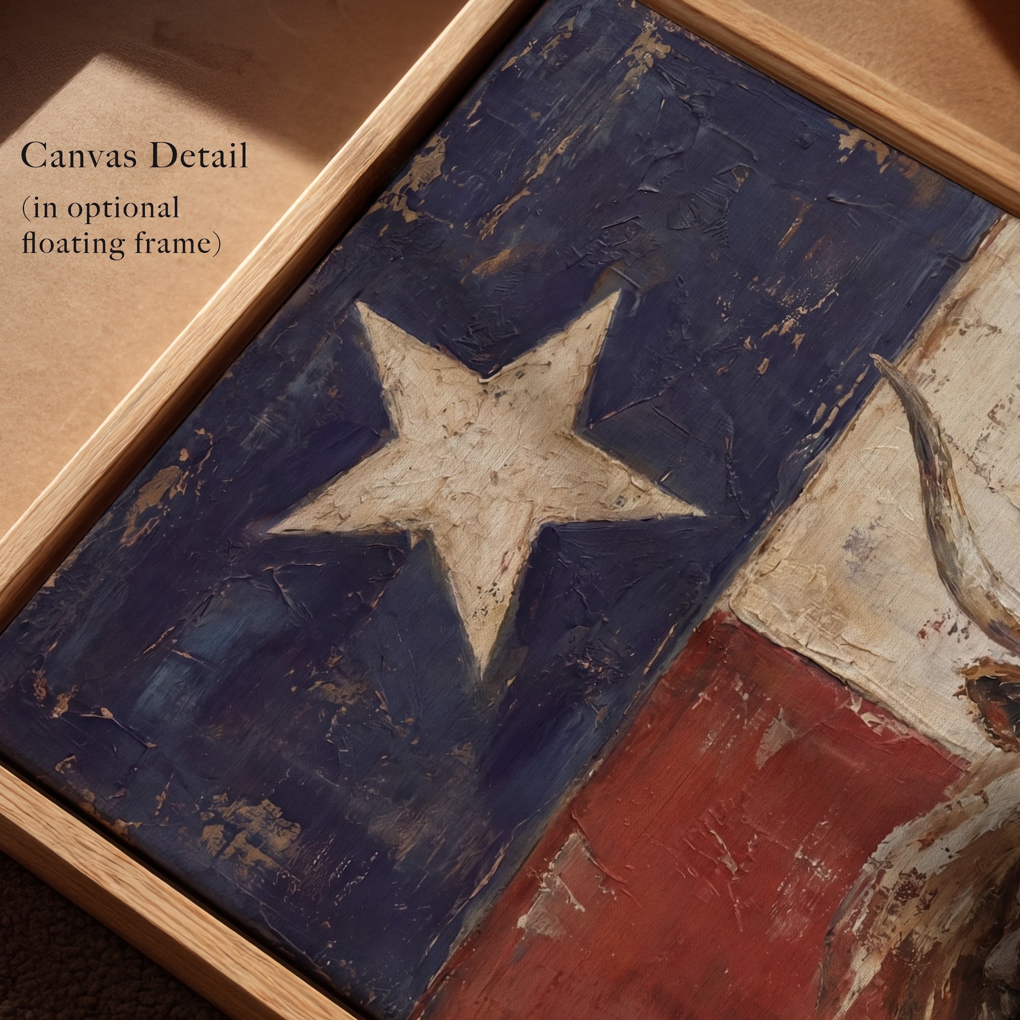 Texas Flag with Longhorn: Old West Vintage Lone Star State Art Print