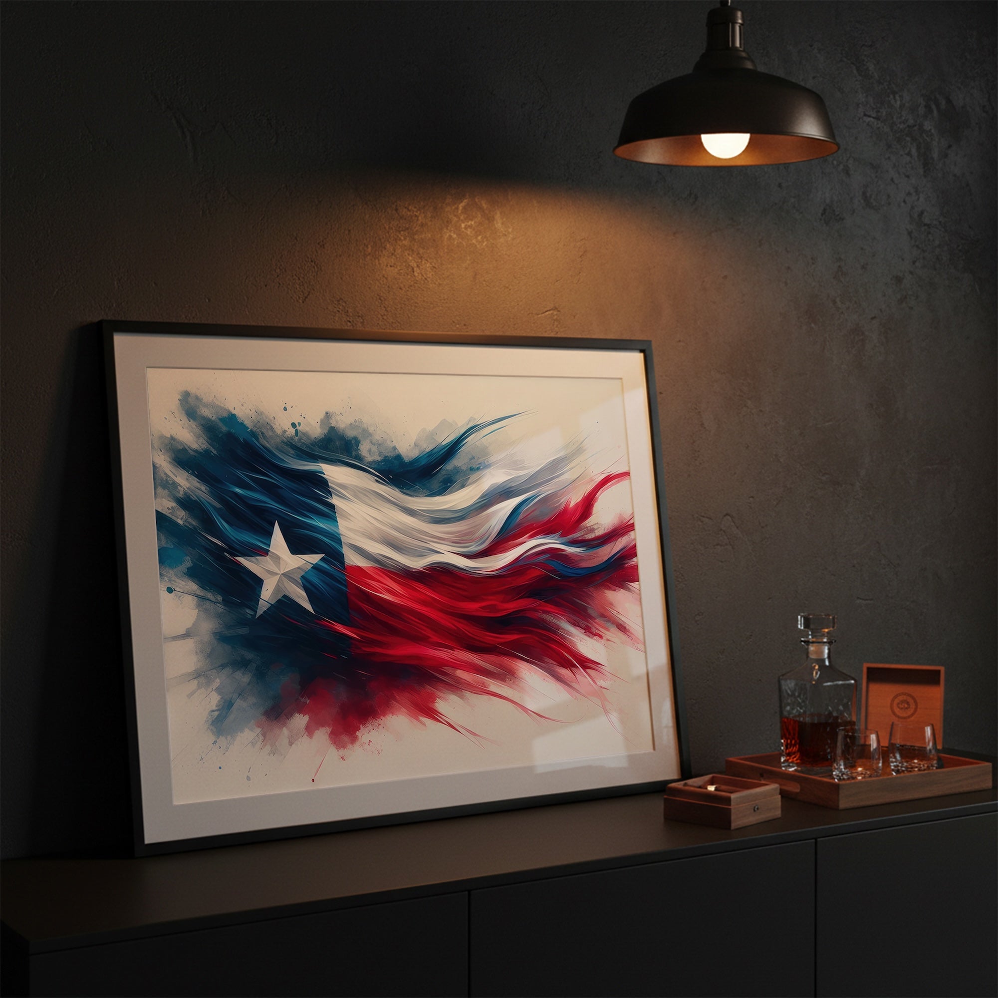 Texas Lone Star Flag: Patriotic Western Art Print