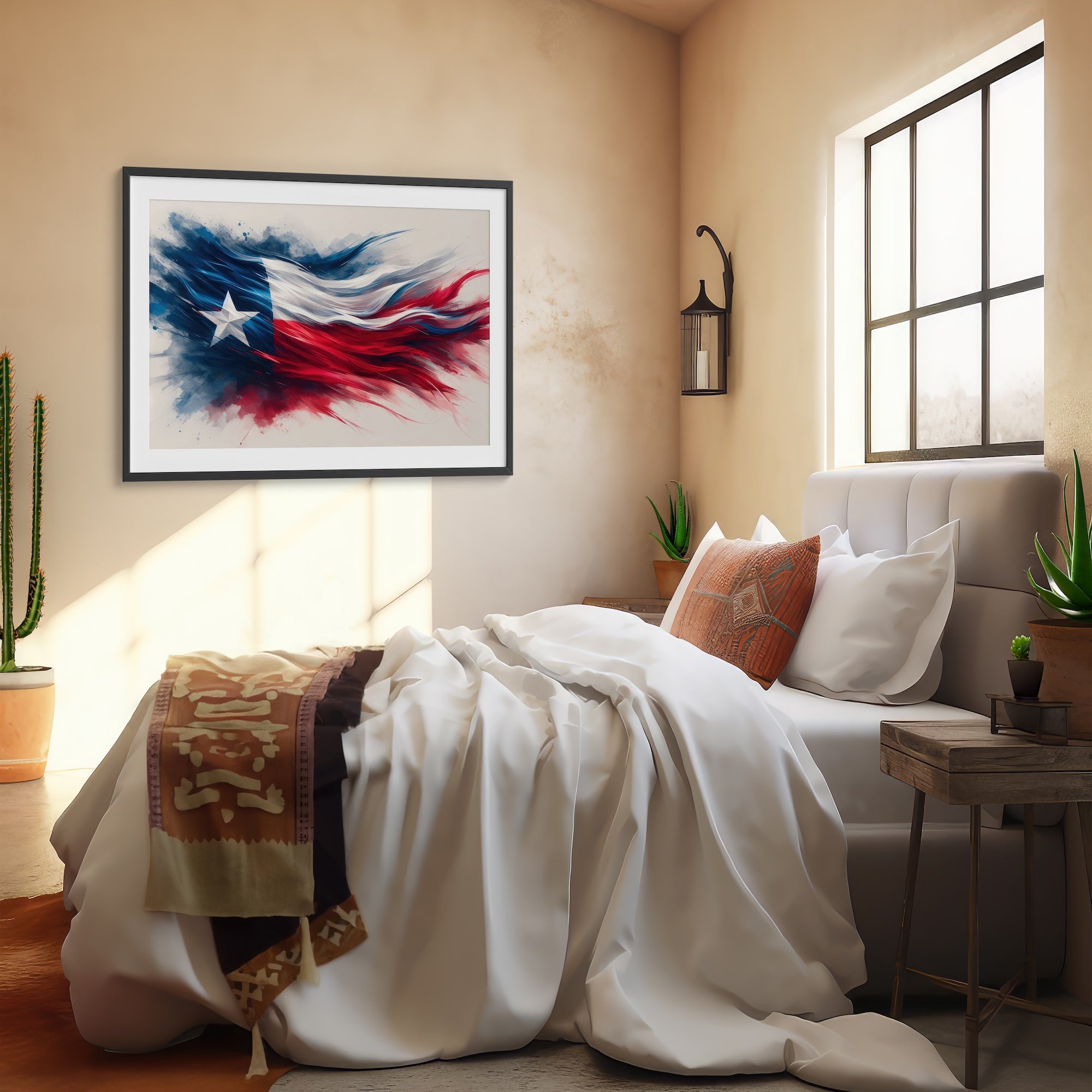 Texas Lone Star Flag: Patriotic Western Art Print